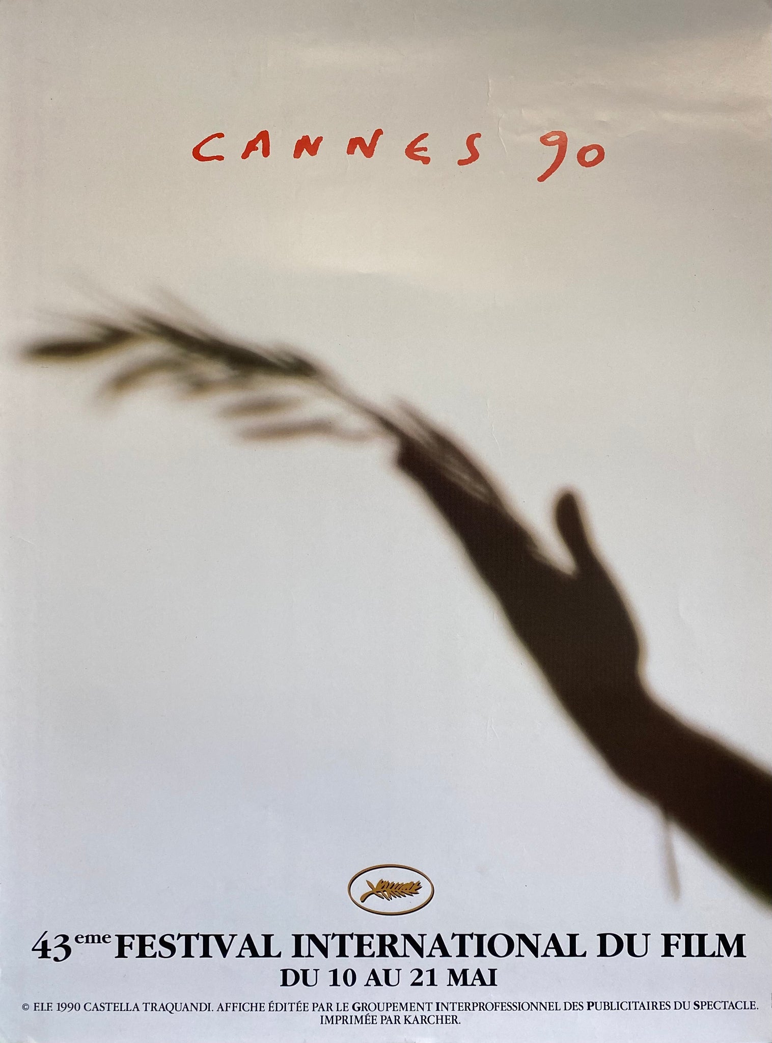 Affiche Originale 43 eme Festival International du Film 1990 - Cannes