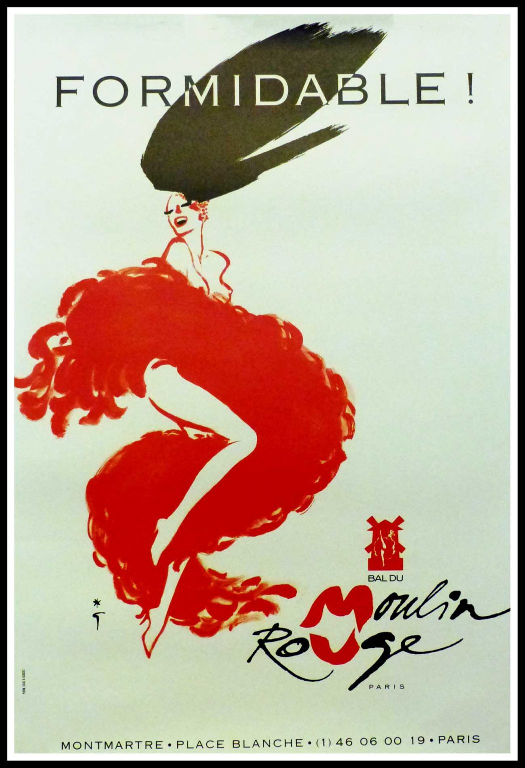 Affiche Vintage Bal du Moulin Rouge Formidable -  René Gruau 1988 (Grand format)