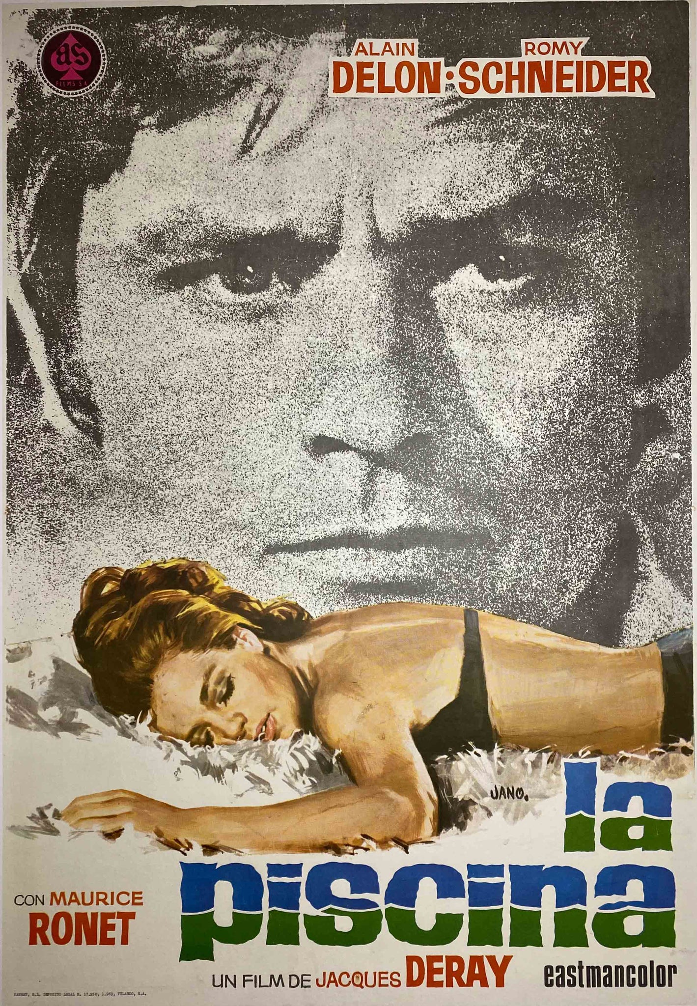 Affiche Ancienne Cinéma - la Piscine - Jano 1969