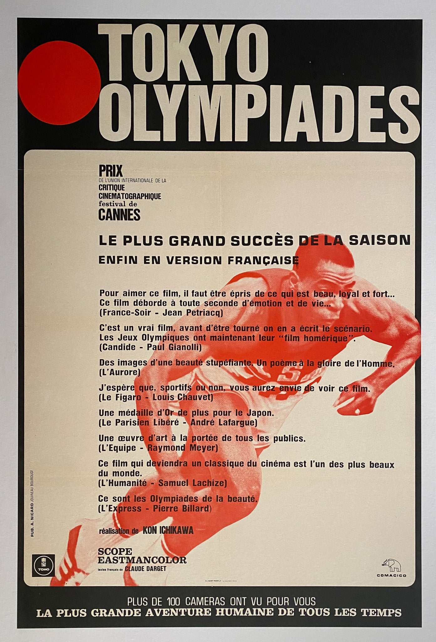 Affiche cinéma Tokyo Olympiades Réalisation Kon Ichikawa, 1965