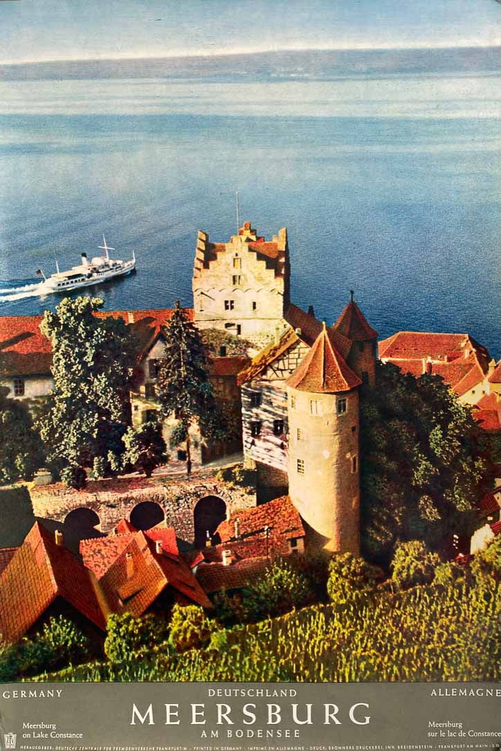 Affiche Tourisme Allemagne - Meersburg 1956