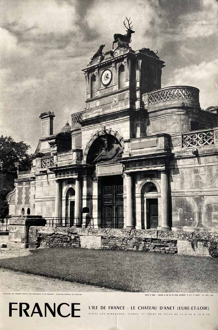 Affiche Tourisme France - Le Château d'Anet - île de France 1956