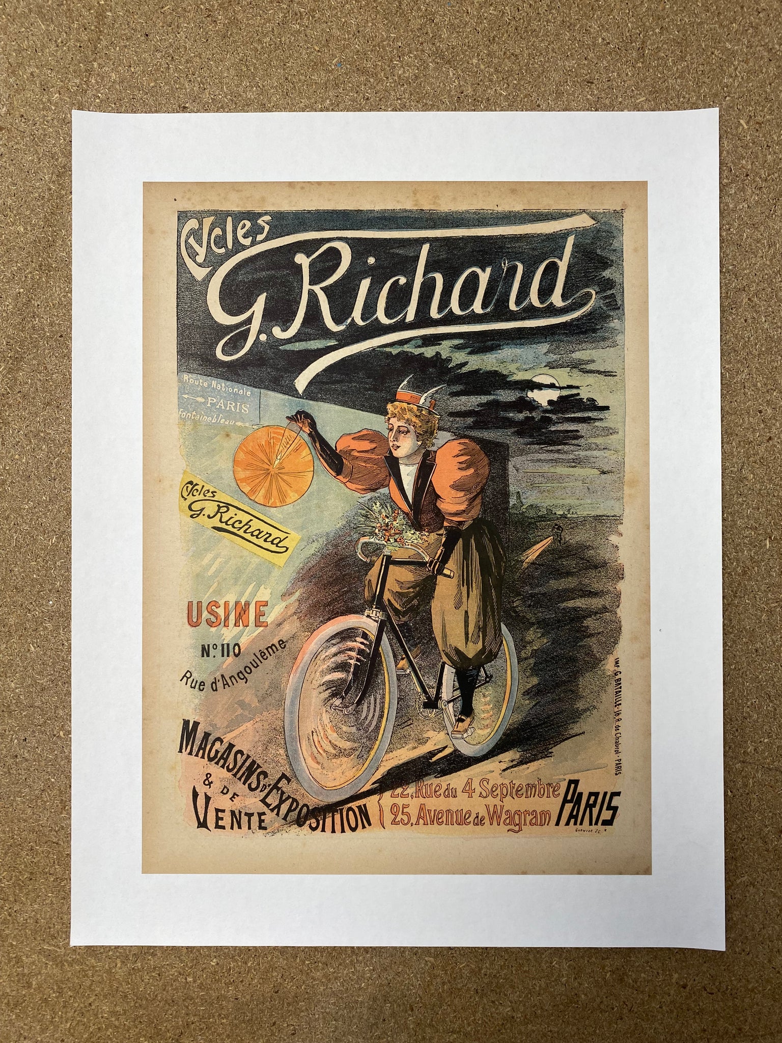 Affiche Originale Cycles G. Richard  par Emile Clouet, 1895