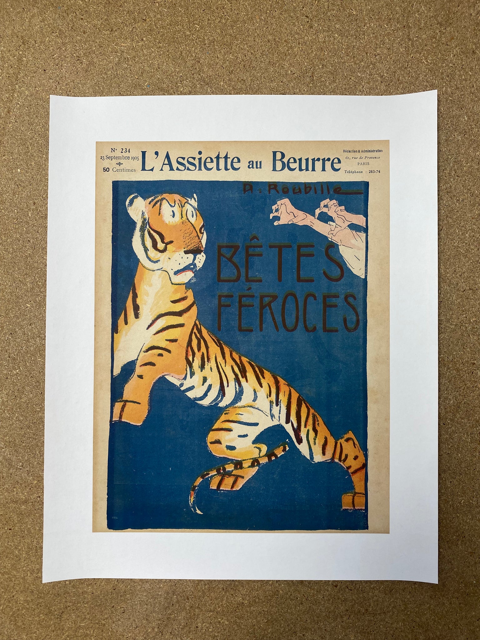 Affiche ancienne L'assiette au beurre Bêtes Féroces