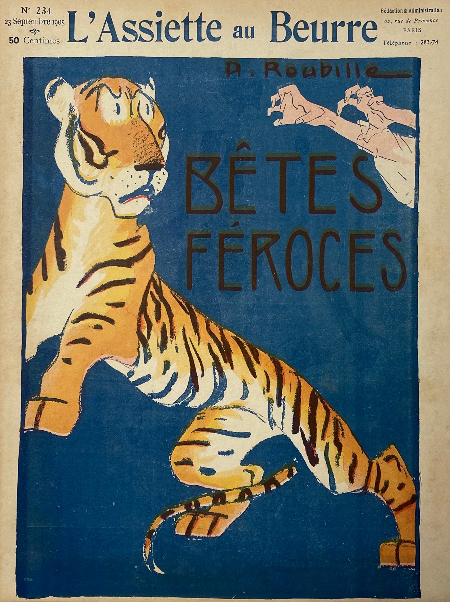 Affiche ancienne L'assiette au beurre Bêtes Féroces