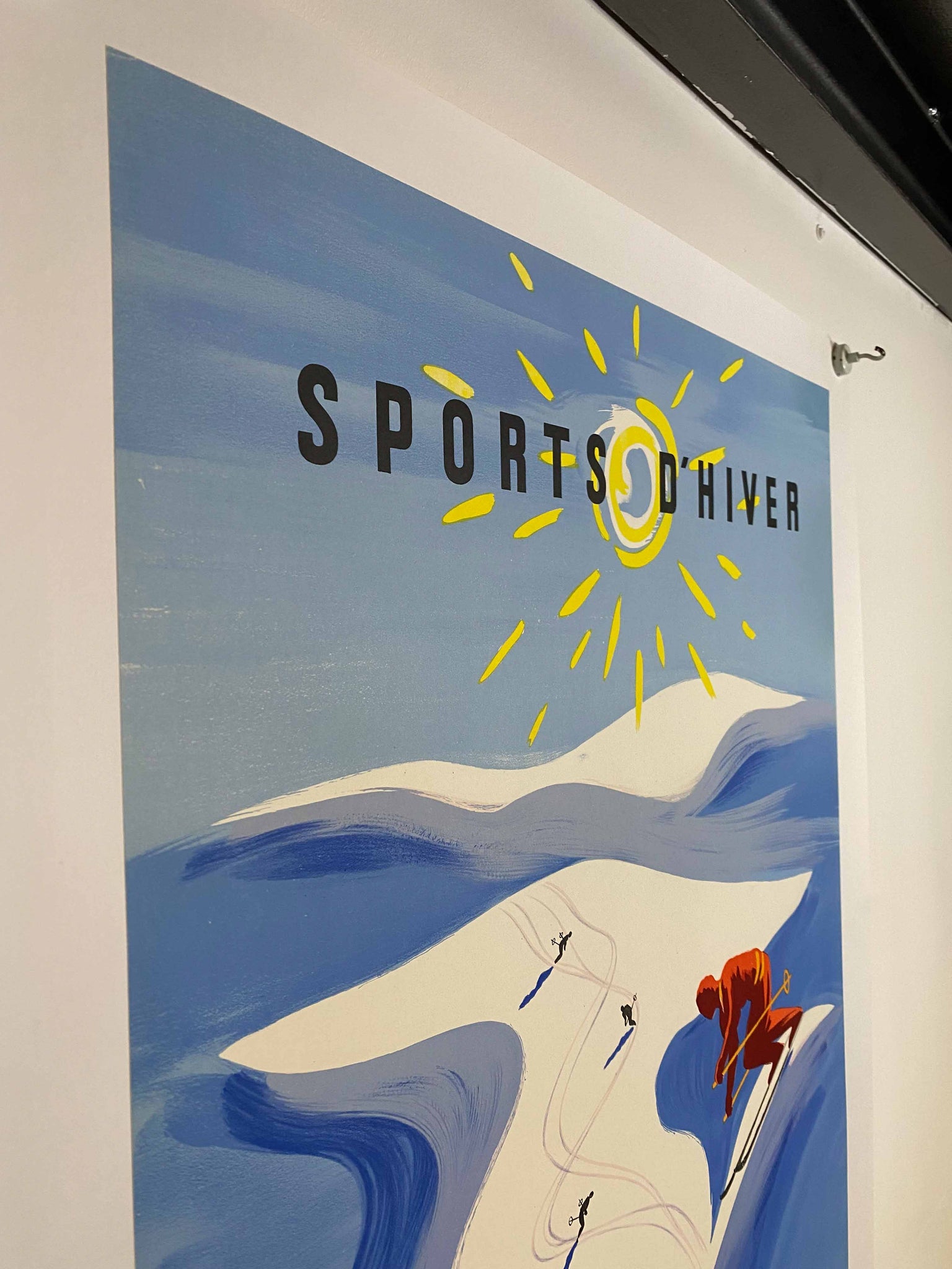 Affiche de ski de Bernard Villemot : publicité Air France de 1968, art moderne Mid-Century - France Affiche de ski de Bernard Villemot : publicité Air France de 1968, art moderne Mid-Century - France
