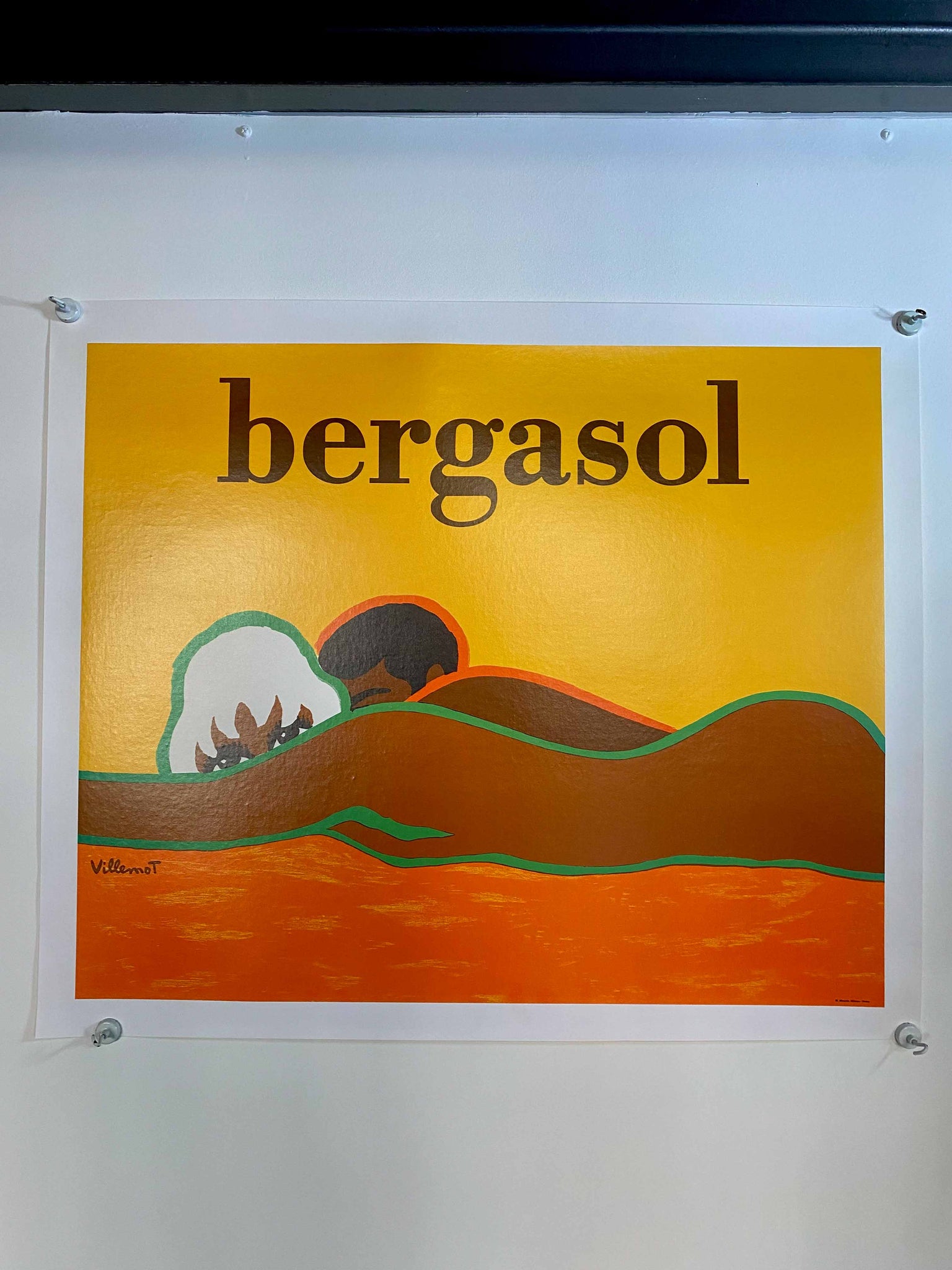 Affiche Originale Bergasol par Villemot Bernard, 1970