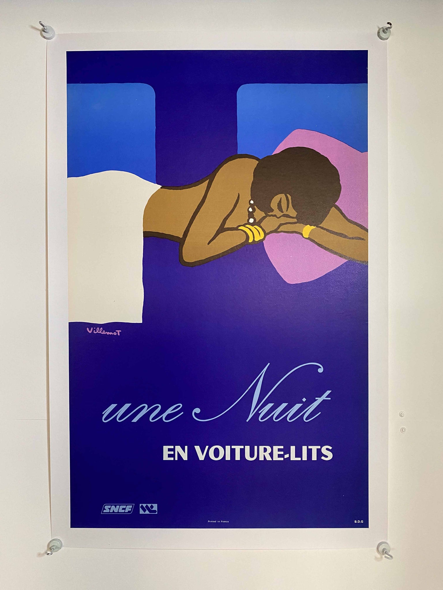 Affiche Ancienne  Une Nuit en Voiture-Lits - Bernard Villemot 1973