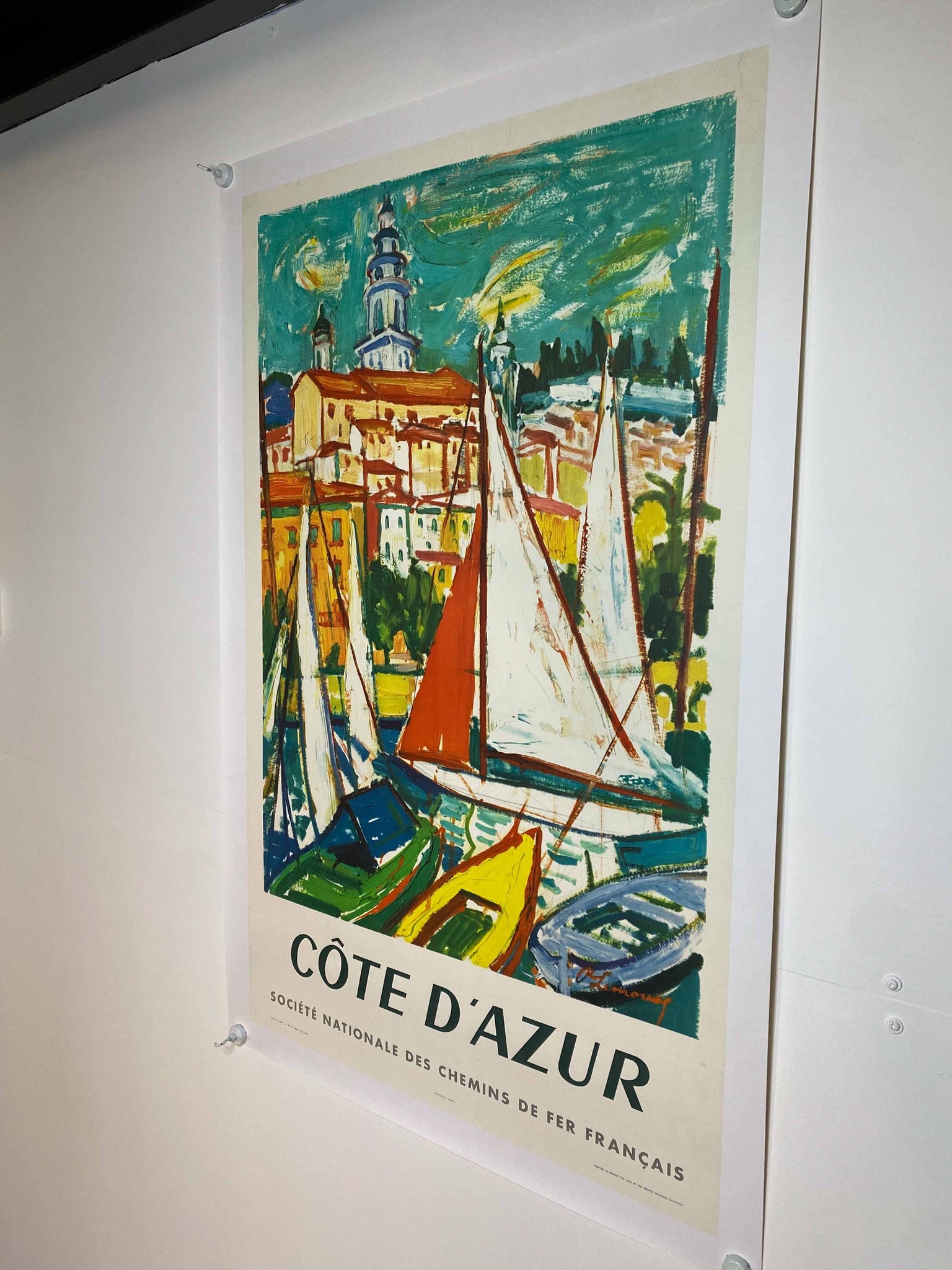 Affiche Côte d'Azur SNCF   par Limousq R, 1960