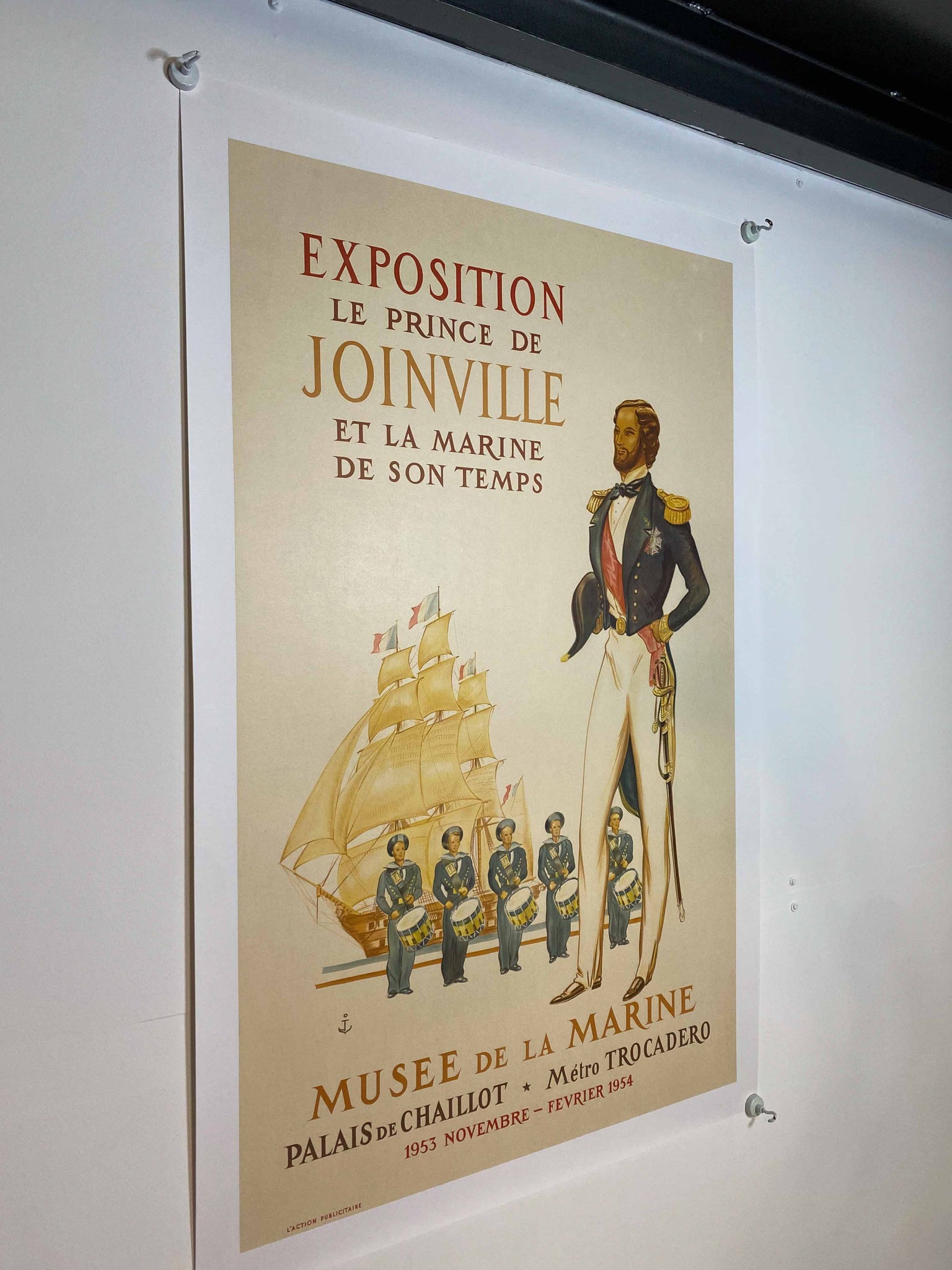 Affiche collection Exposition le Prince de Joinville et la Marine de son Temps     1954
