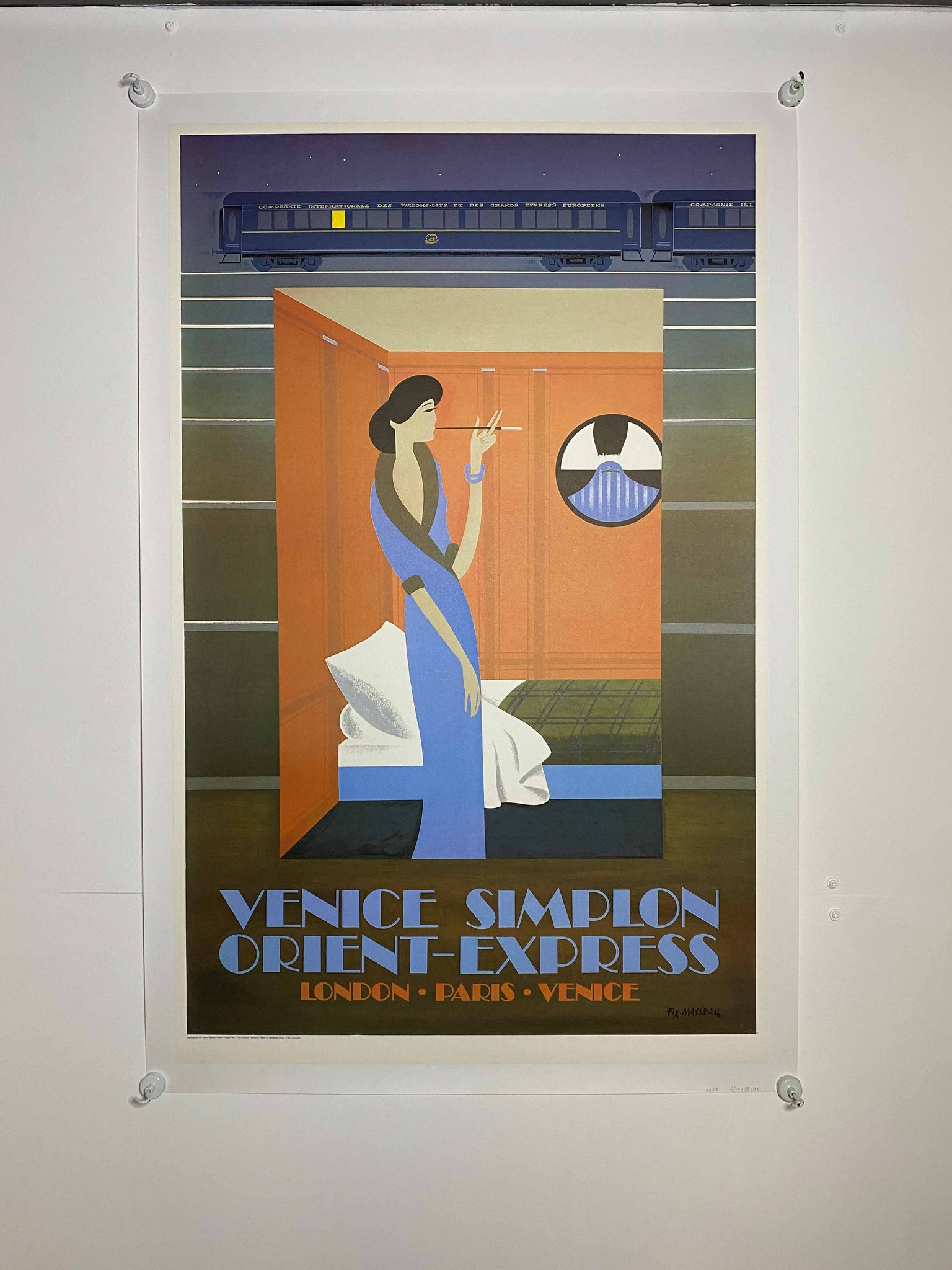 Affiche vintage Wagon Lit - Venice Simplon Orient-Express Par Fix-Masseau, 1981