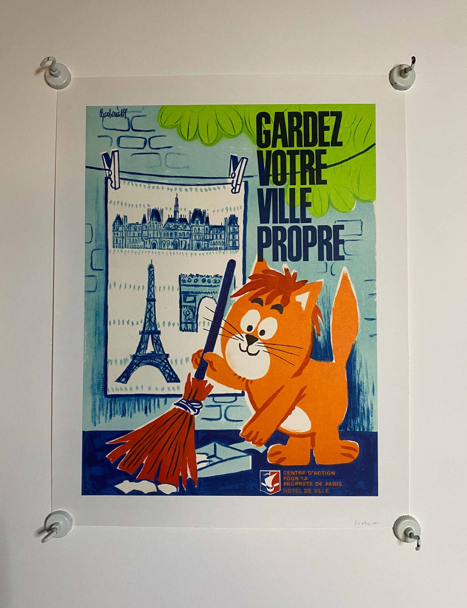 Affiche vintage Gardez Votre Ville Propre   par Barberousse, 1976