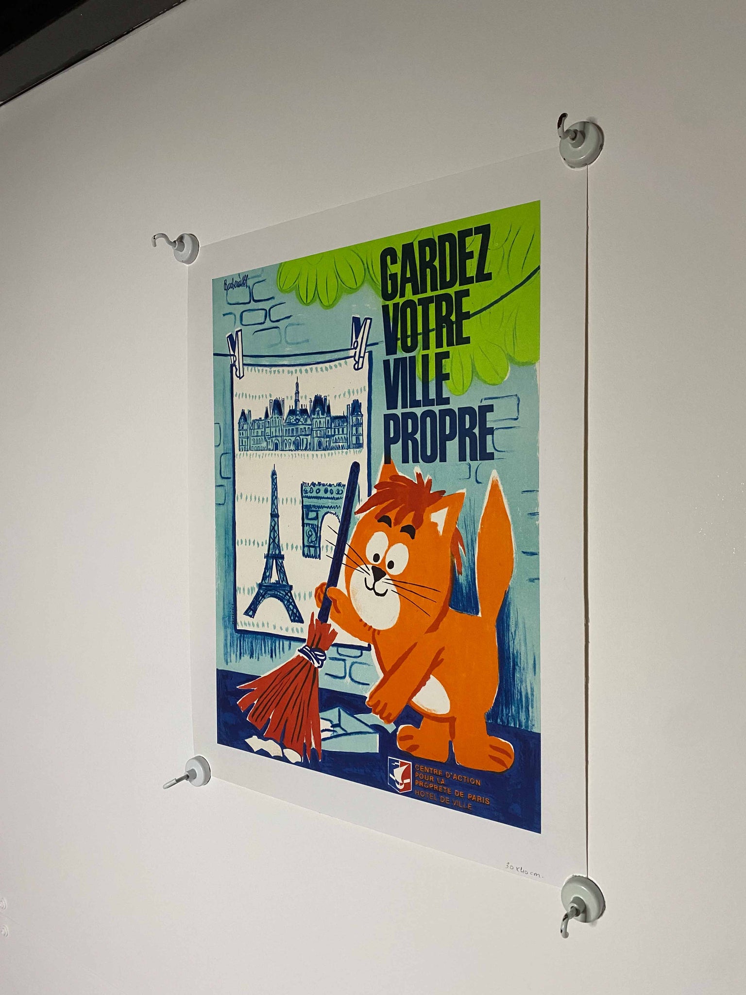 Affiche vintage Gardez Votre Ville Propre   par Barberousse, 1976