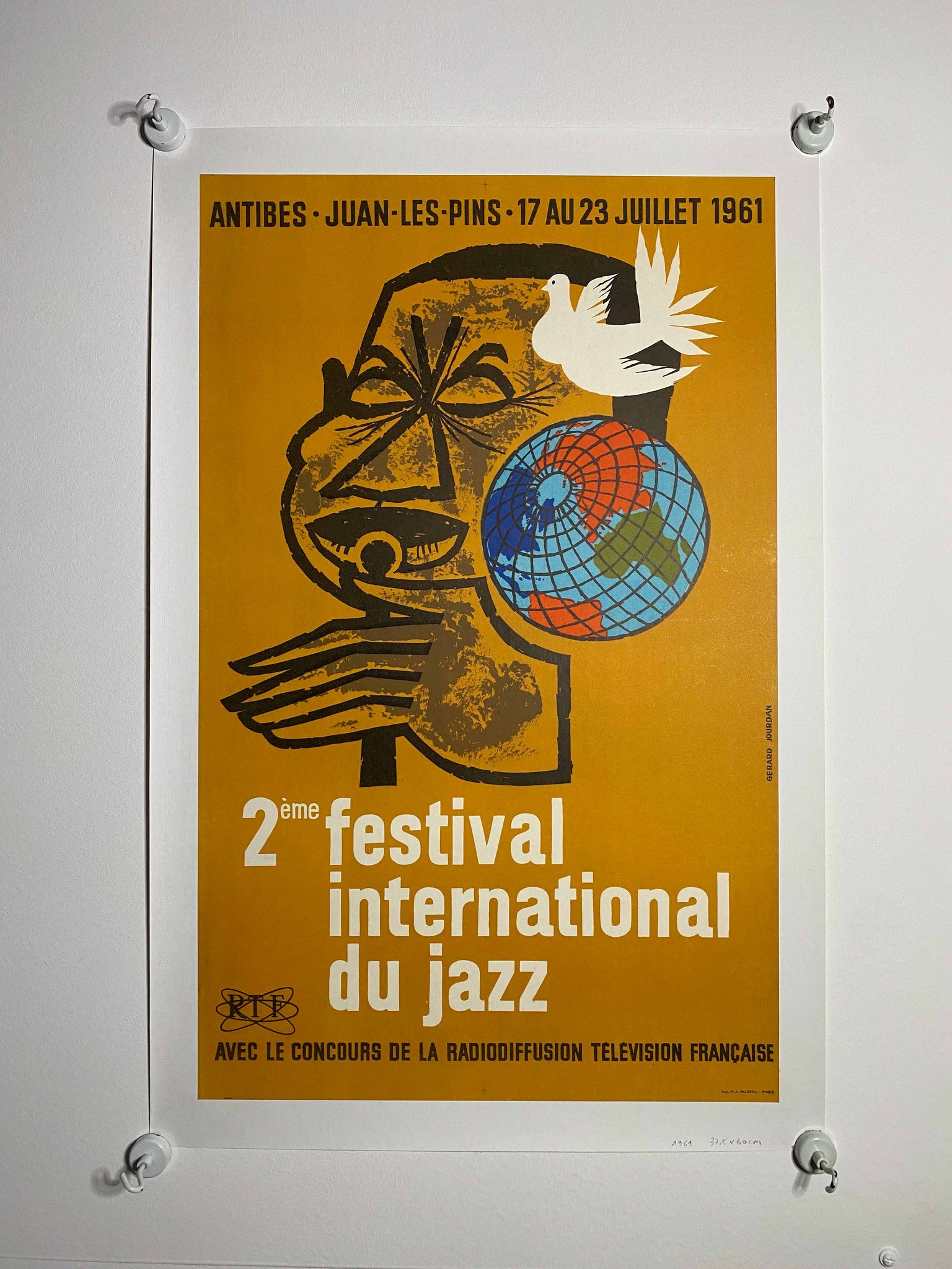 Affiche Originale 2eme Festival International du Jazz   par Gerard Jourdan, 1961