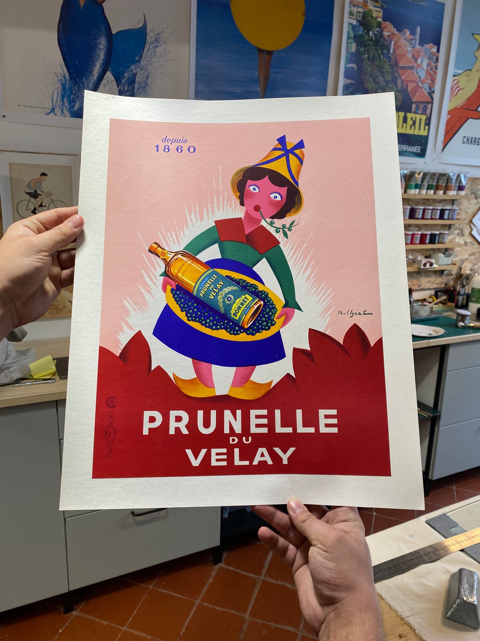 Affiche Prunelle du velay par Paullgrez, 1950