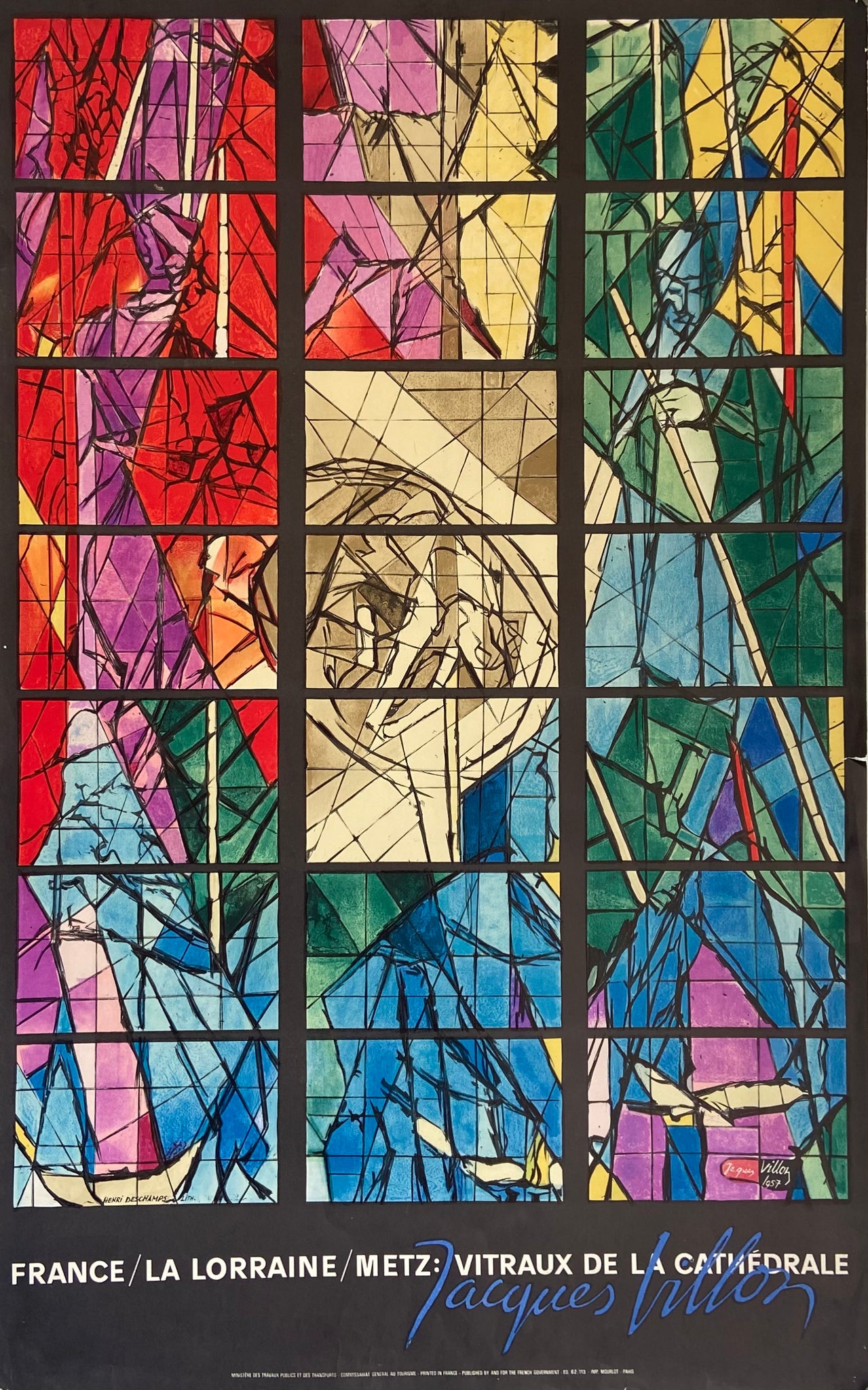 Affiche Vitraux de Cathédrale    par Jacques villon, 1957
