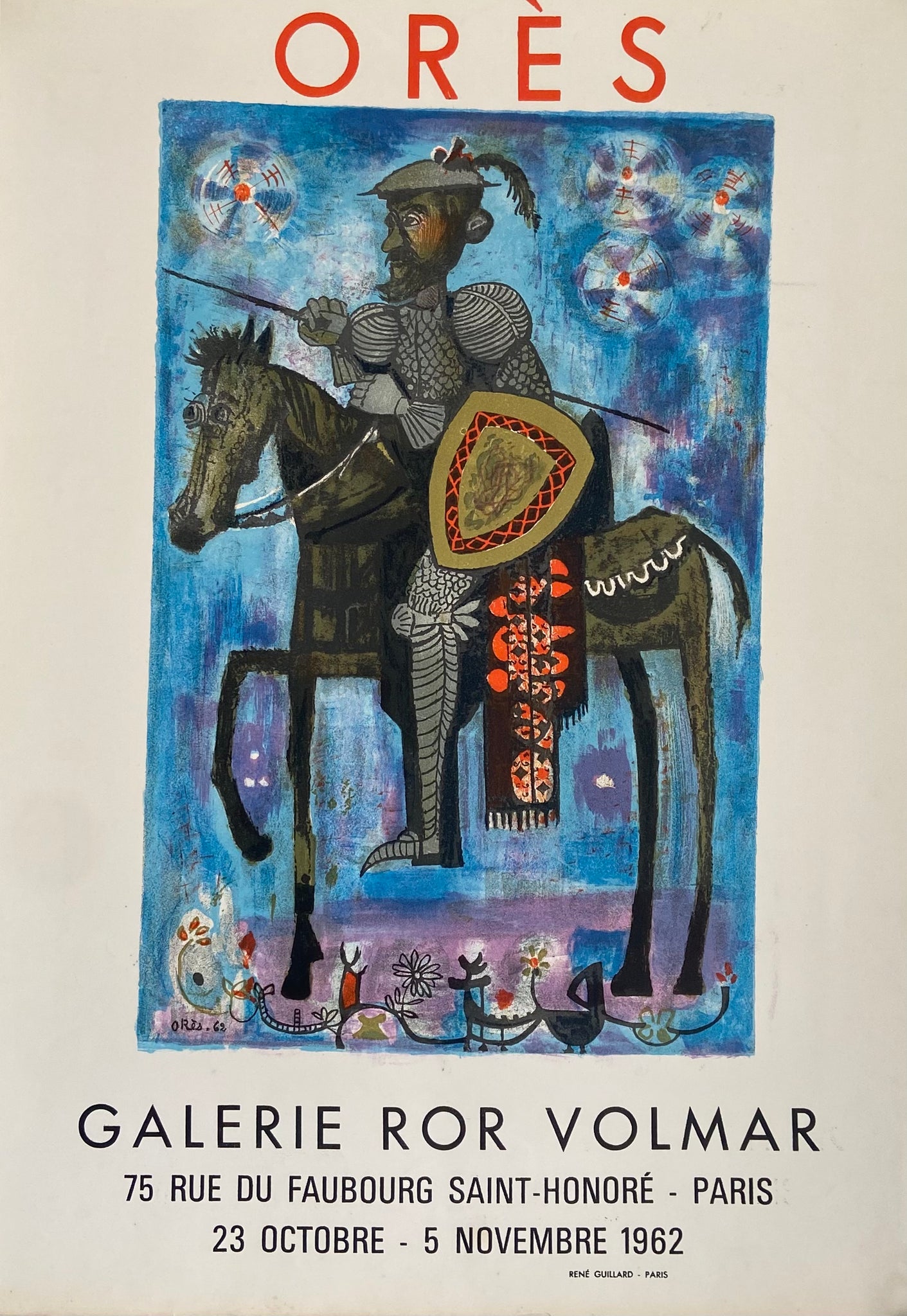 Affiche galerie Ror Volmar    par Orès, 1962