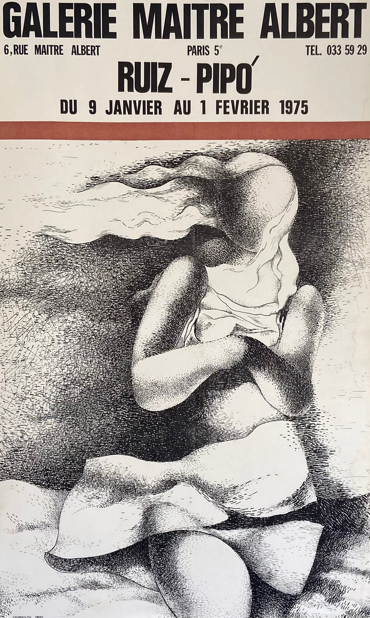 Affiche galerie maitre Albert    par Ruiz - Pipó, 1975