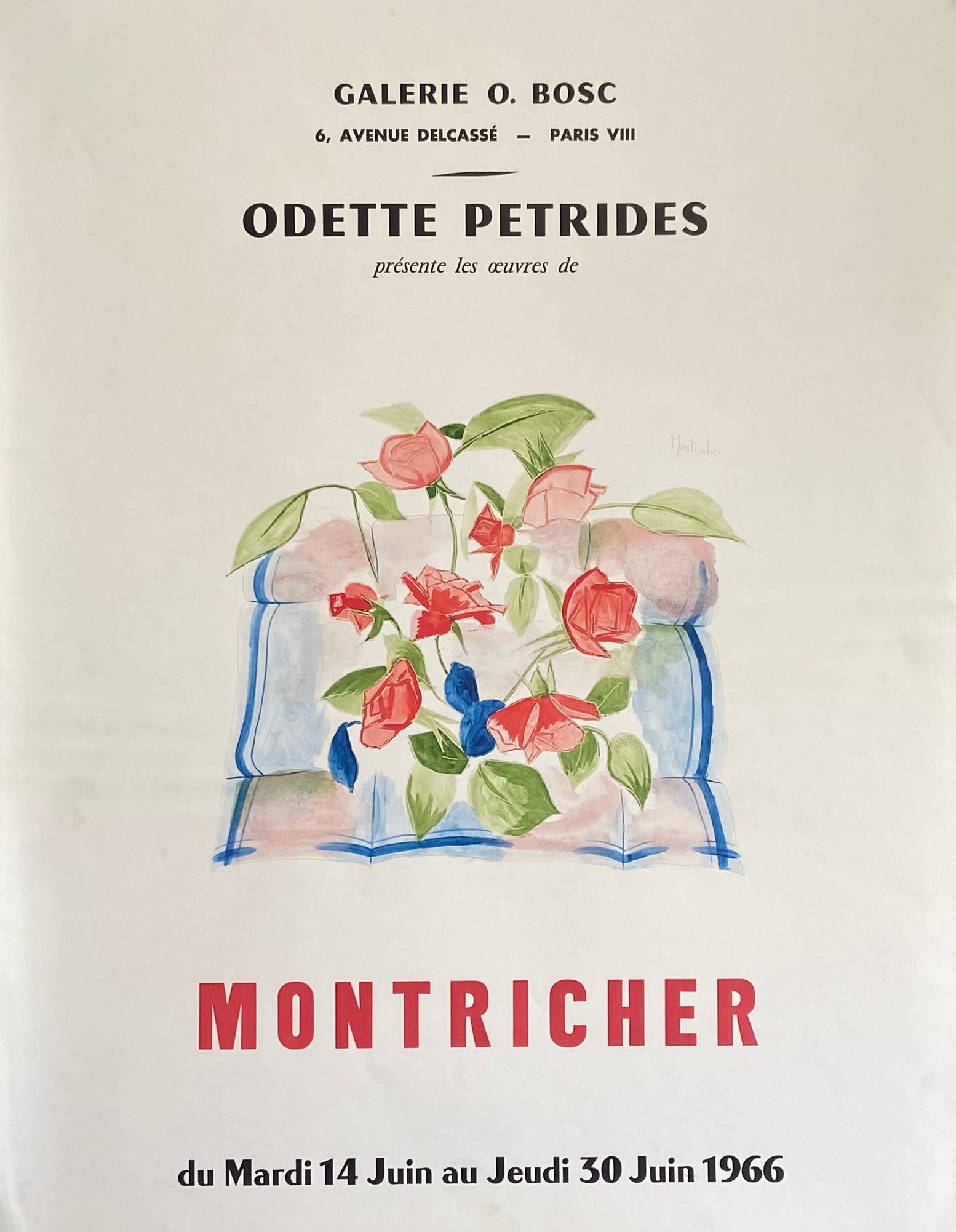 Affiche galerie O. Bosc    Par Montricher, 1966