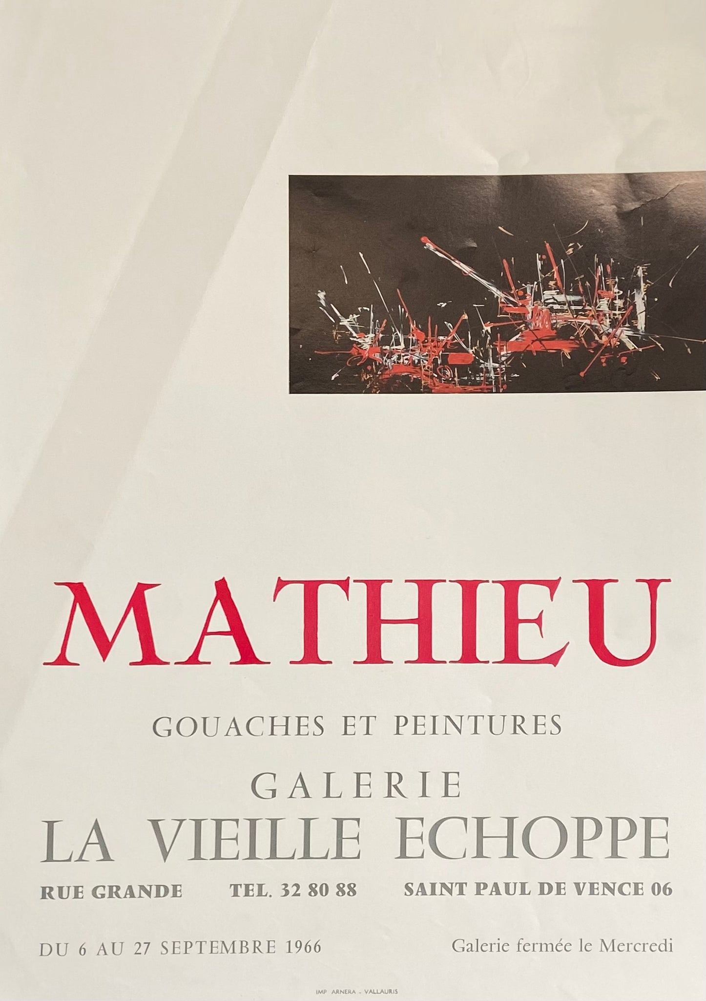 Affiche galerie la vielle Échoppe    Par Mathieu, 1966