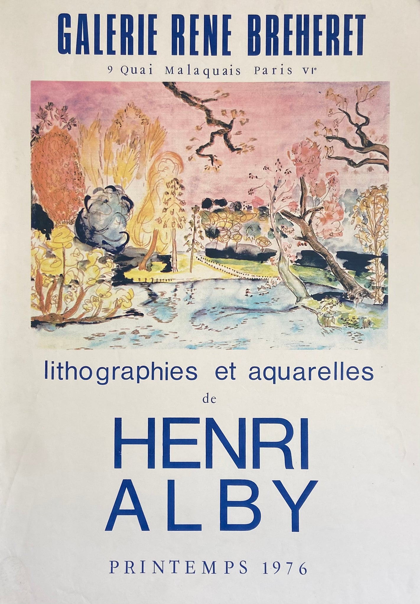 Affiche Galerie René Breheret Par Henri Alby, 1976