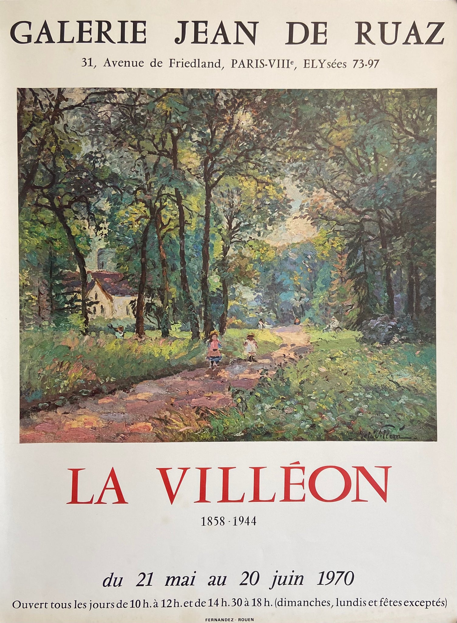 Affiche galerie Jean de Ruaz    par La Villéon, 1970
