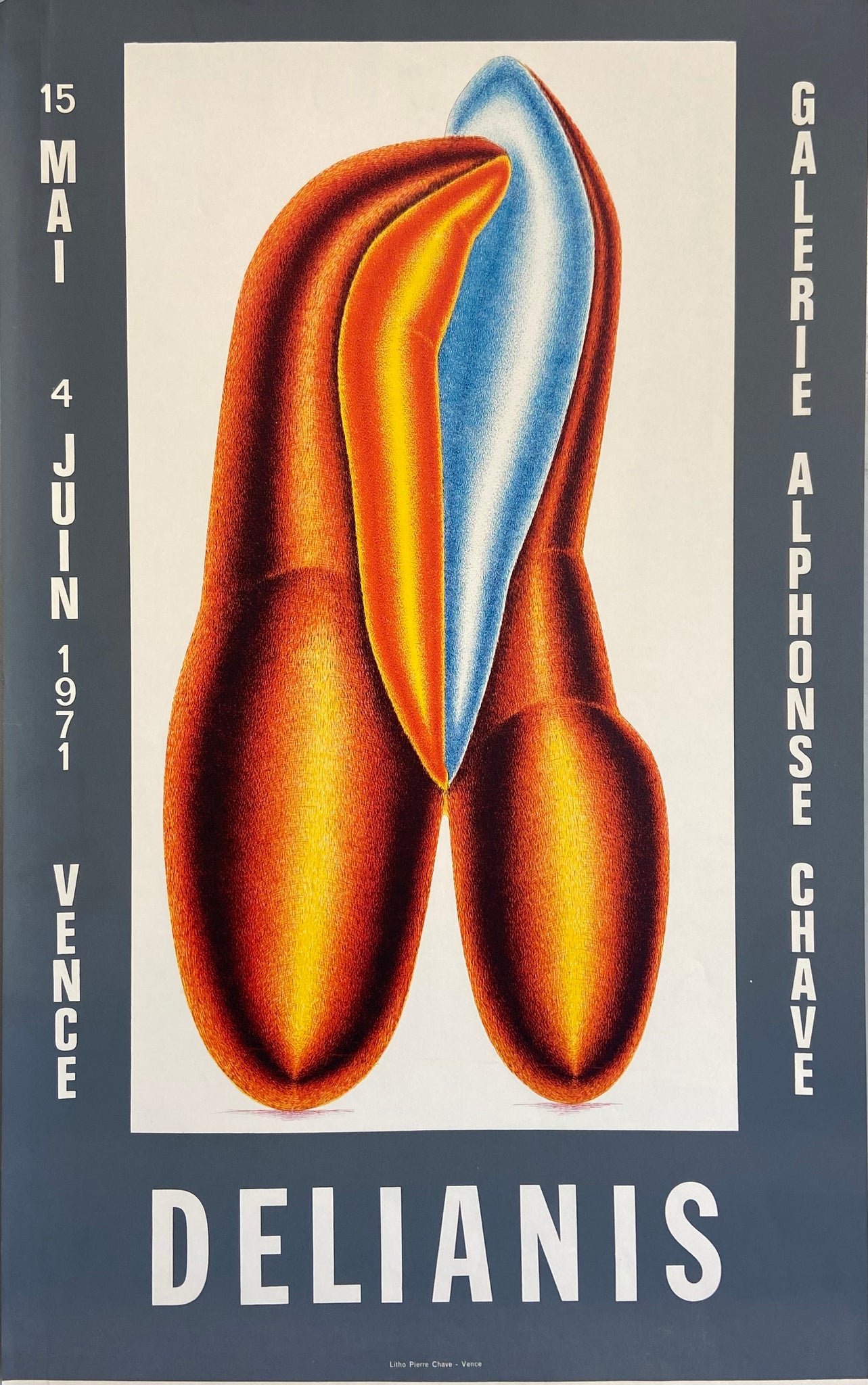 Affiche galerie Alphonse Chave    par Delianis, 1971 