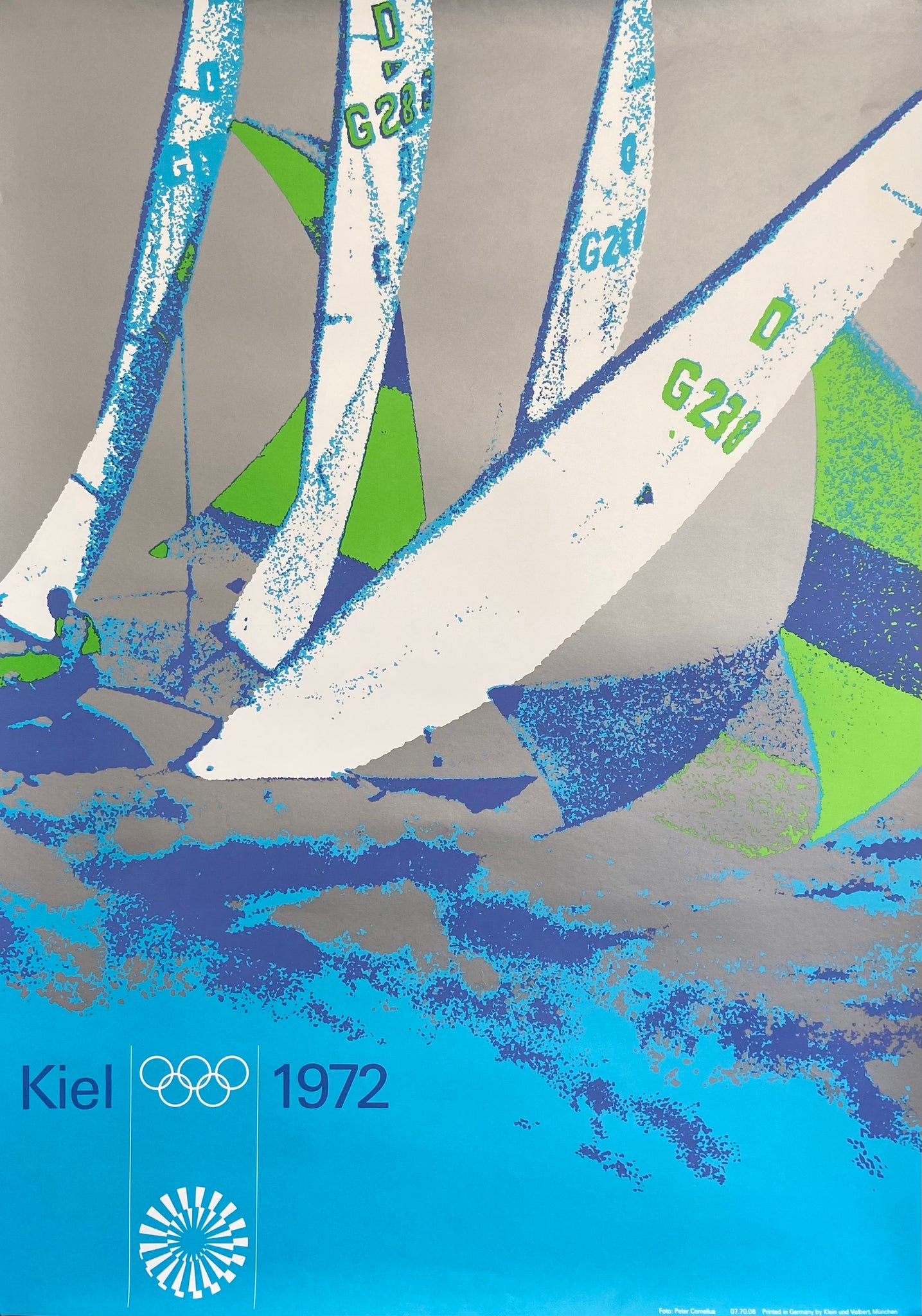 Affiche Ancienne Jeux olympiques Kiel 1972 Voile