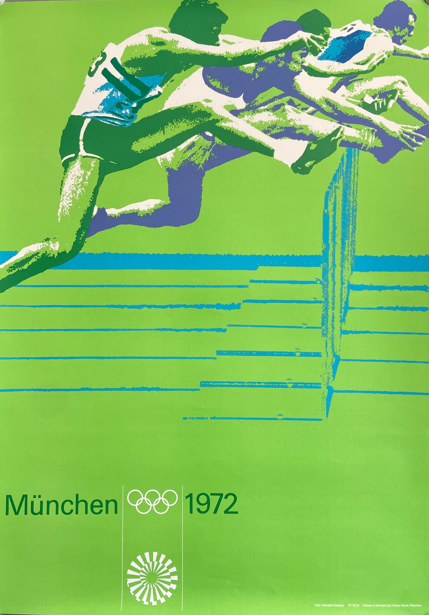 Affiche Ancienne Jeux olympiques Munich 1972 Saut de Haie