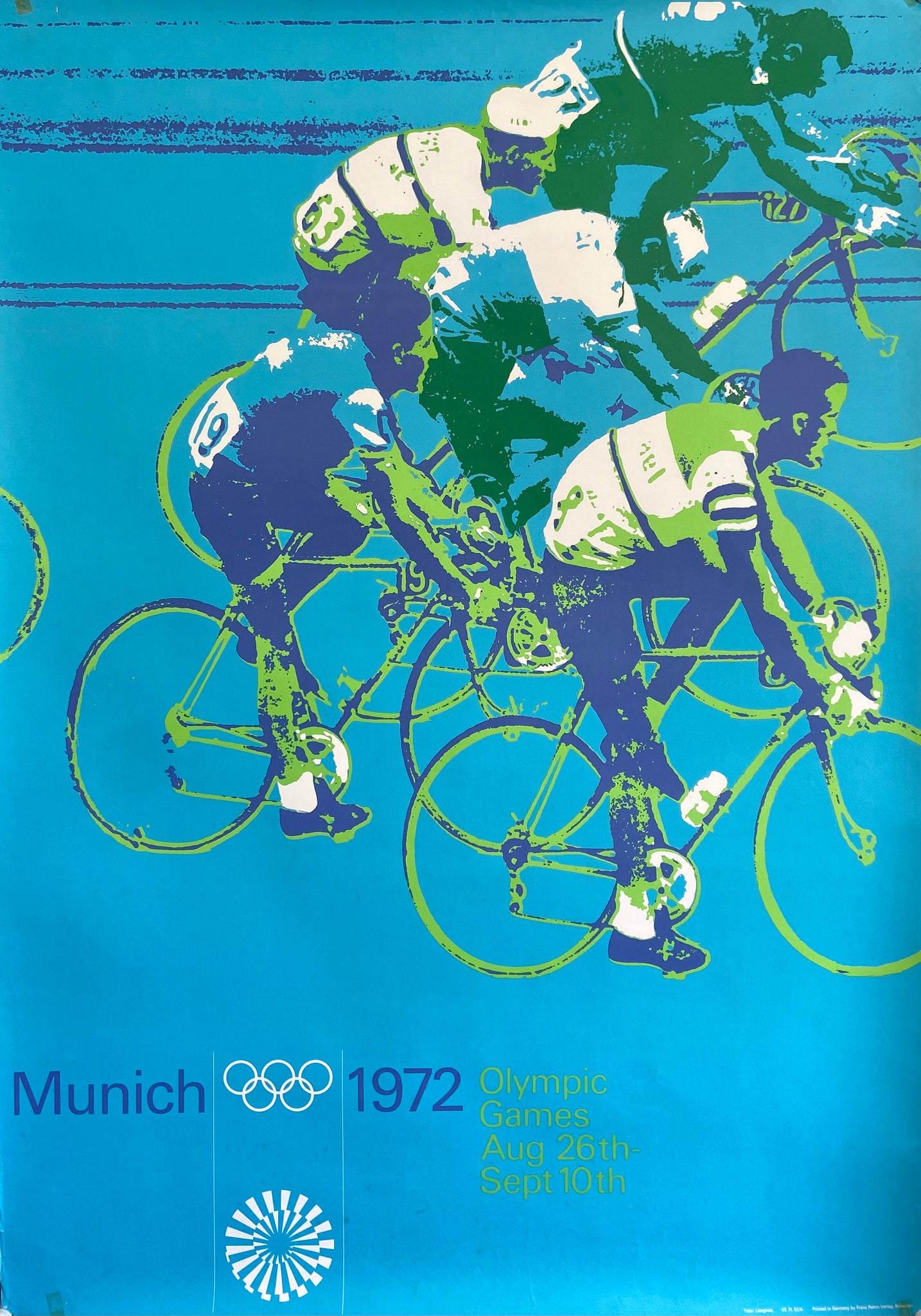 Affiche Ancienne Jeux olympiques Munich 1972 Cycliste