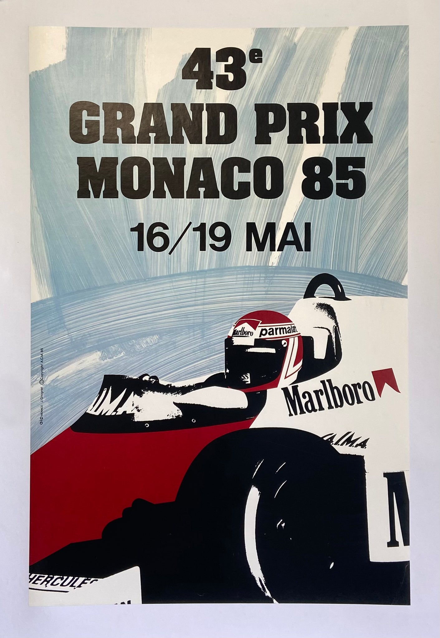 Affiche Collection 43eme Grand Prix de Monaco - J. Grognet 1985