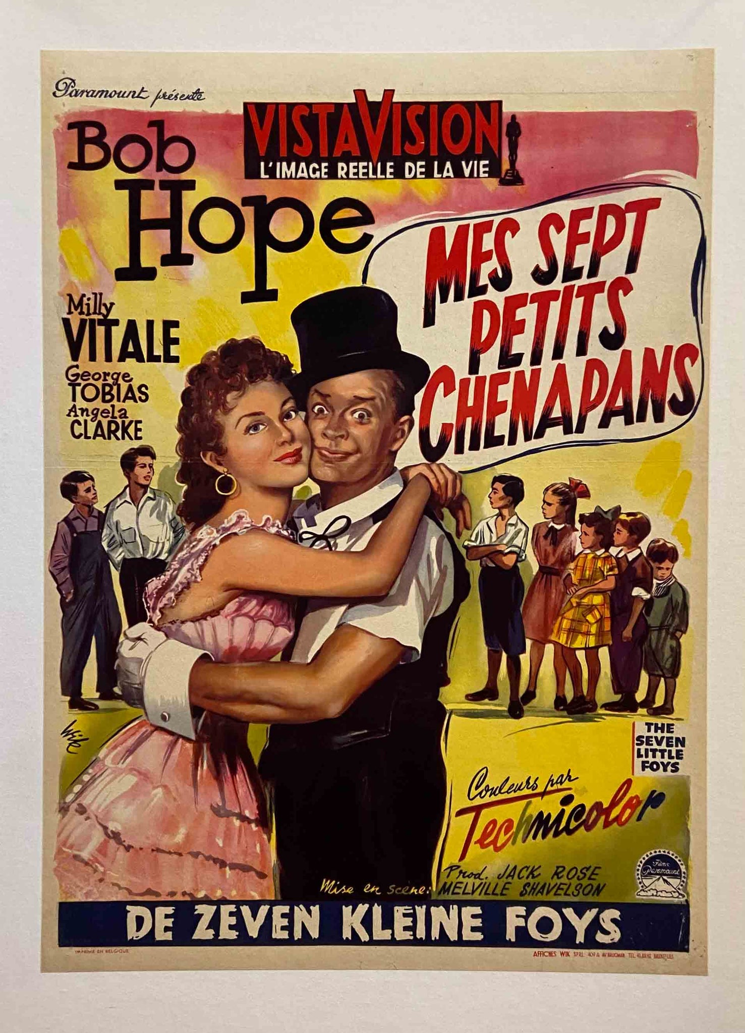 Affiche Cinéma Mes Sept Petits Chenapans (Version Belge) The seven Little Foys  Film de Melville Shavelson , 1955