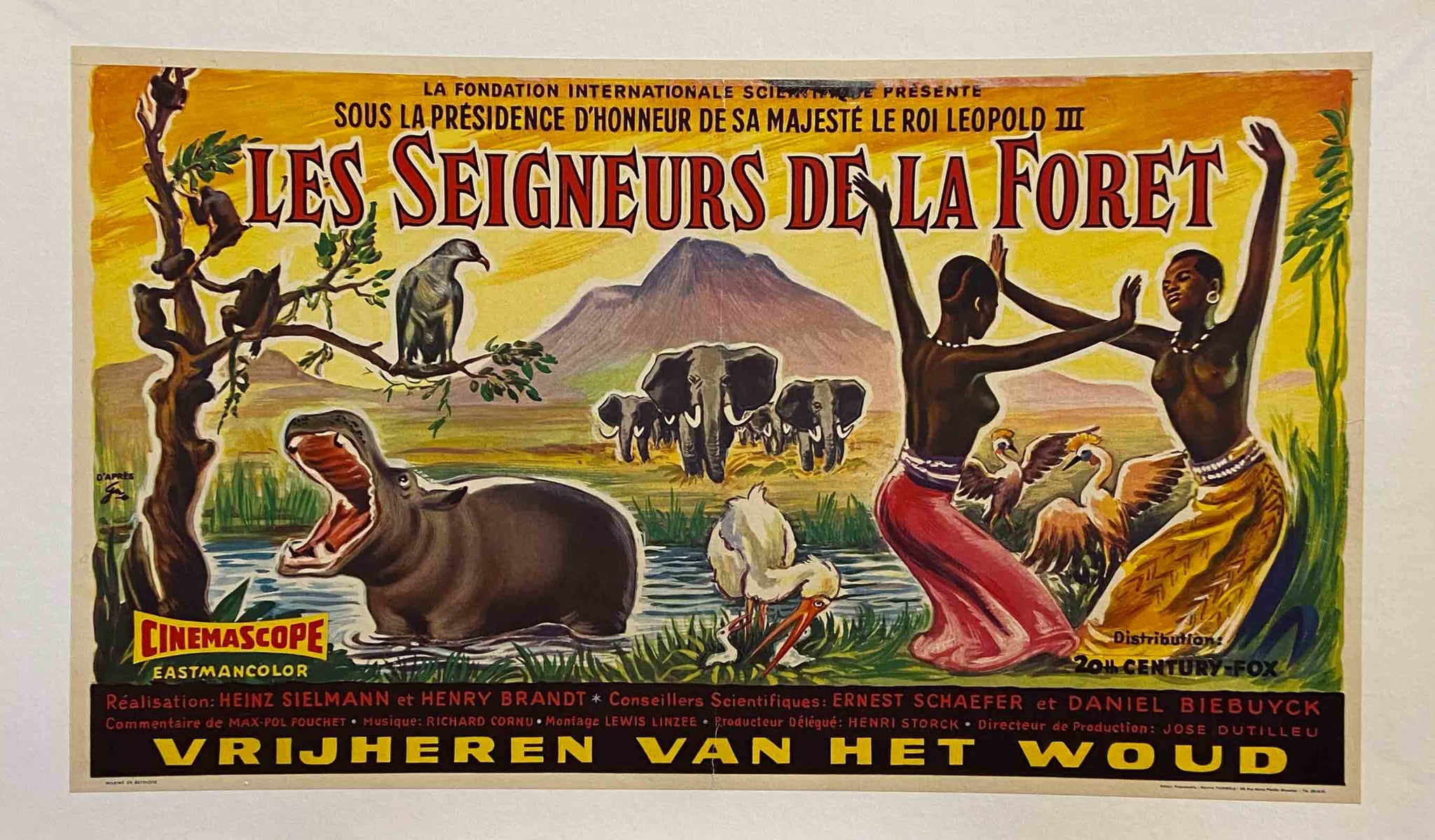 Affiche Cinéma Les seigneurs de la foret  Film de Heinz Sielmann 1959