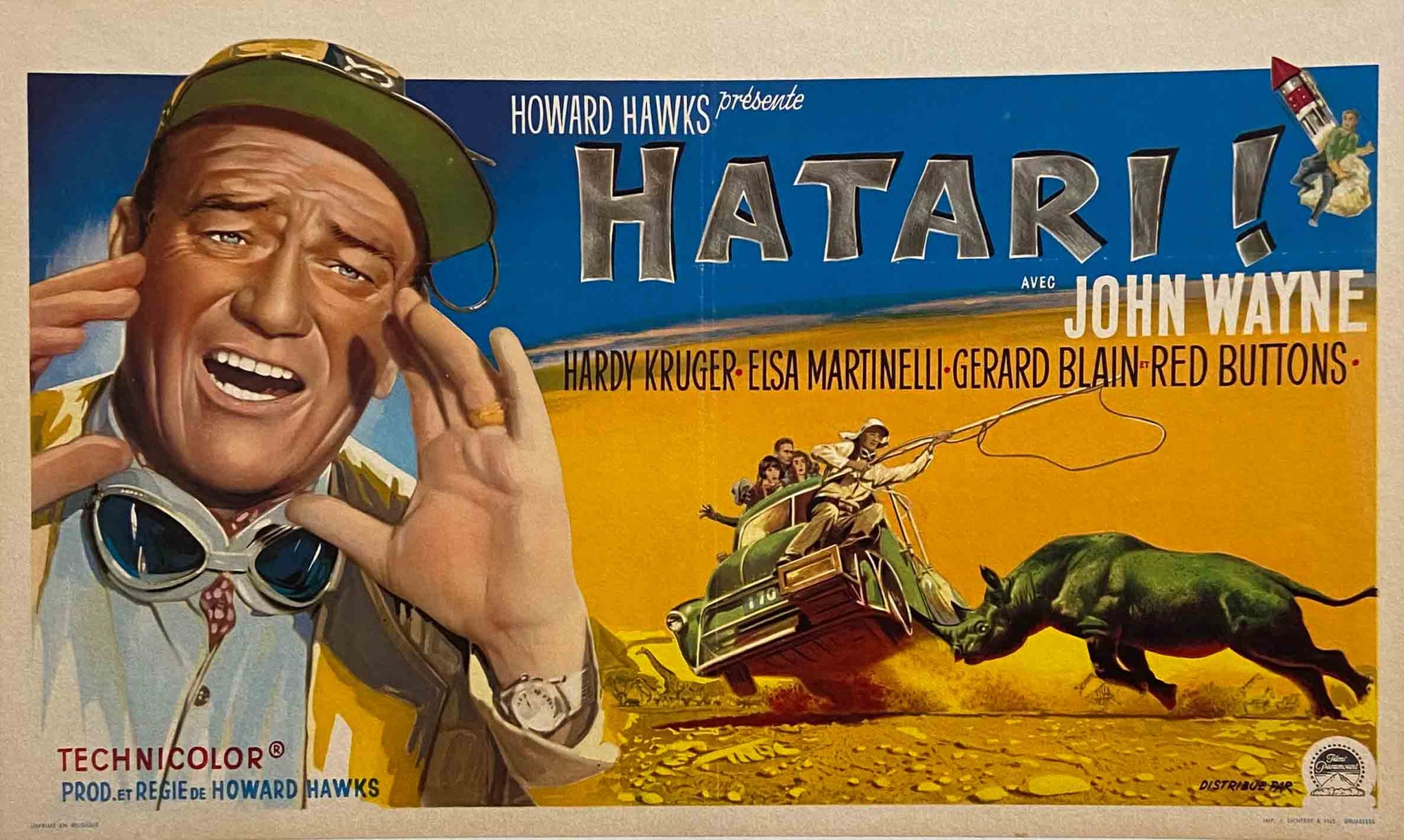Affiche Cinéma Hatari ! Film de Howard Hawks, 1962