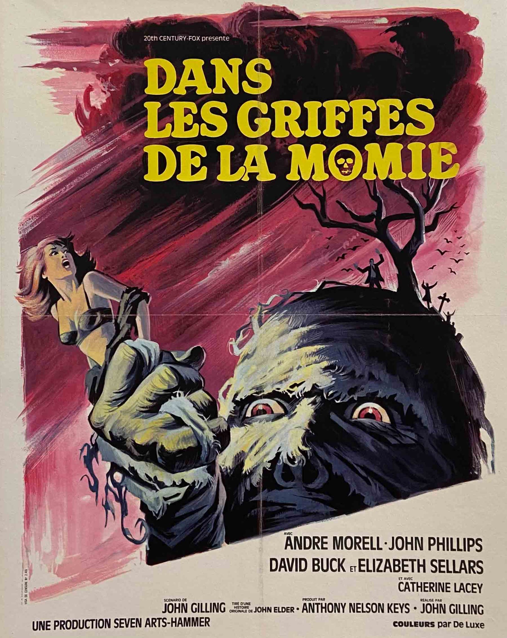 Affiche Cinéma Dans les Griffes de la Momie Film de  John Gilling, 1967