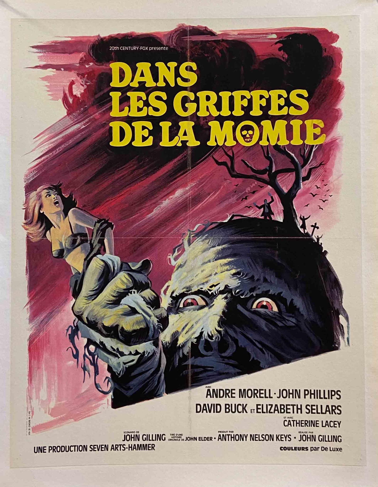 Affiche Cinéma Dans les Griffes de la Momie Film de  John Gilling, 1967