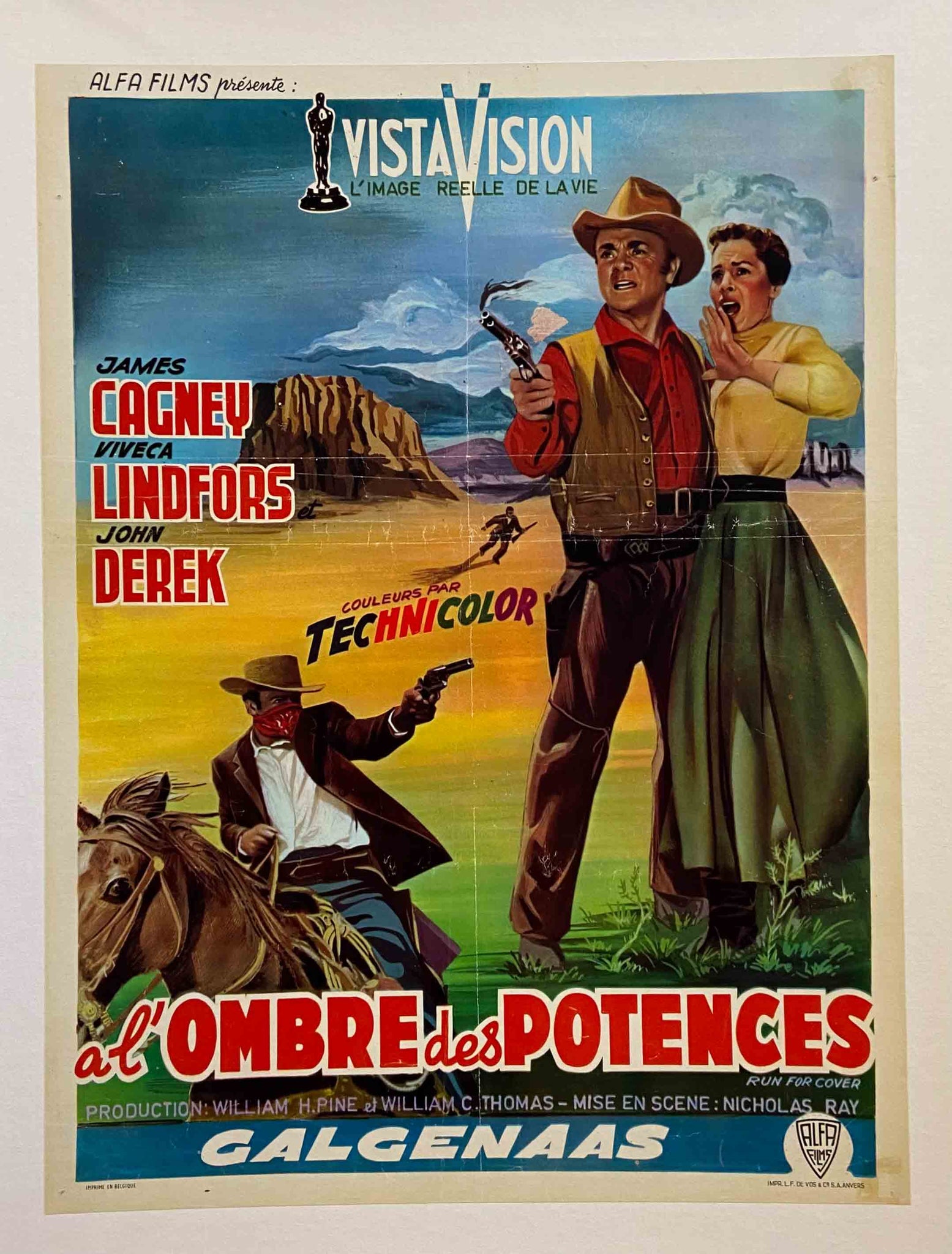 Affiche Cinéma a l'ombre des potences Film de Nicholas Ray, 1955