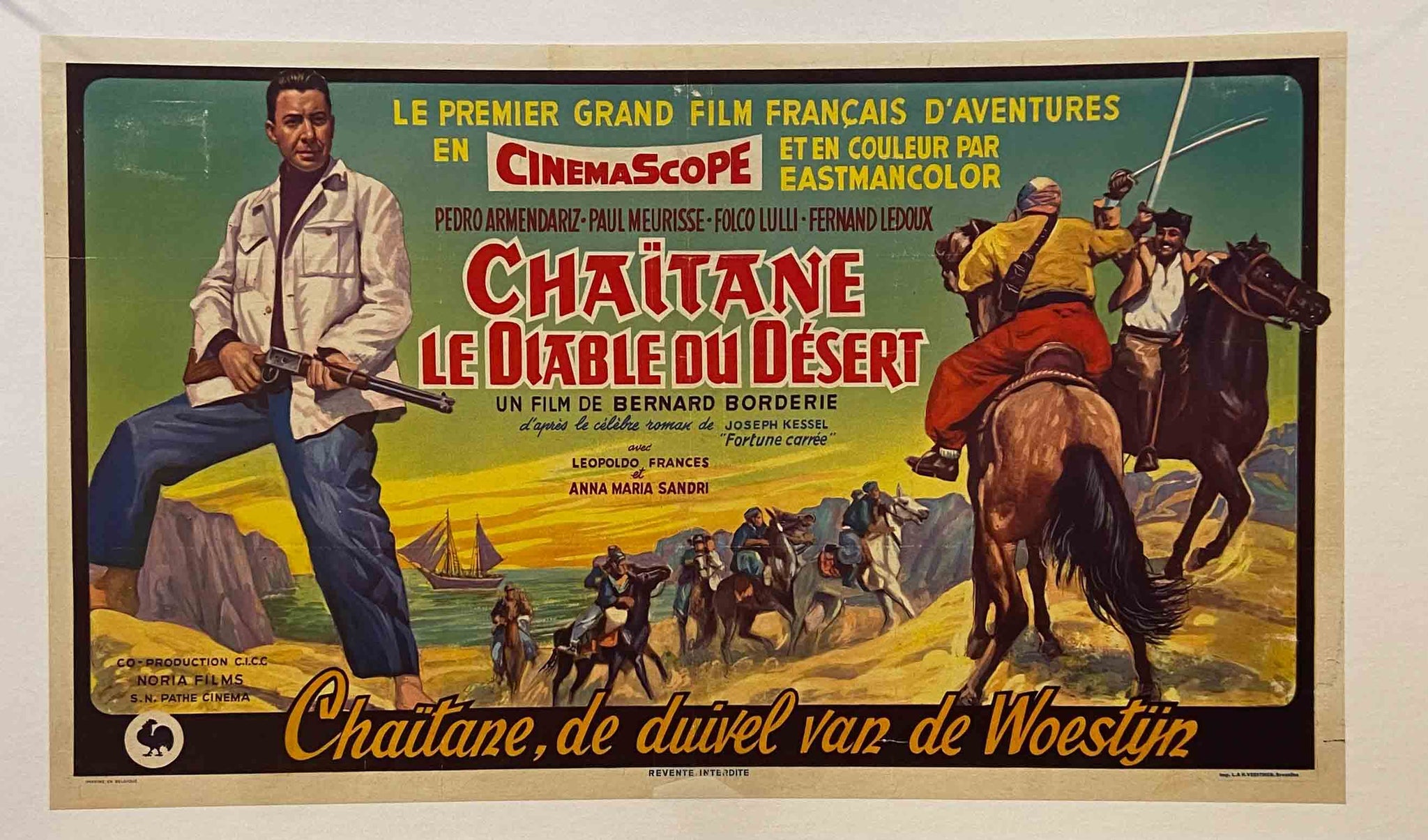 Affiche Cinéma Chaïtane le Diable du Désert Film de Youssef Chahine, 1954