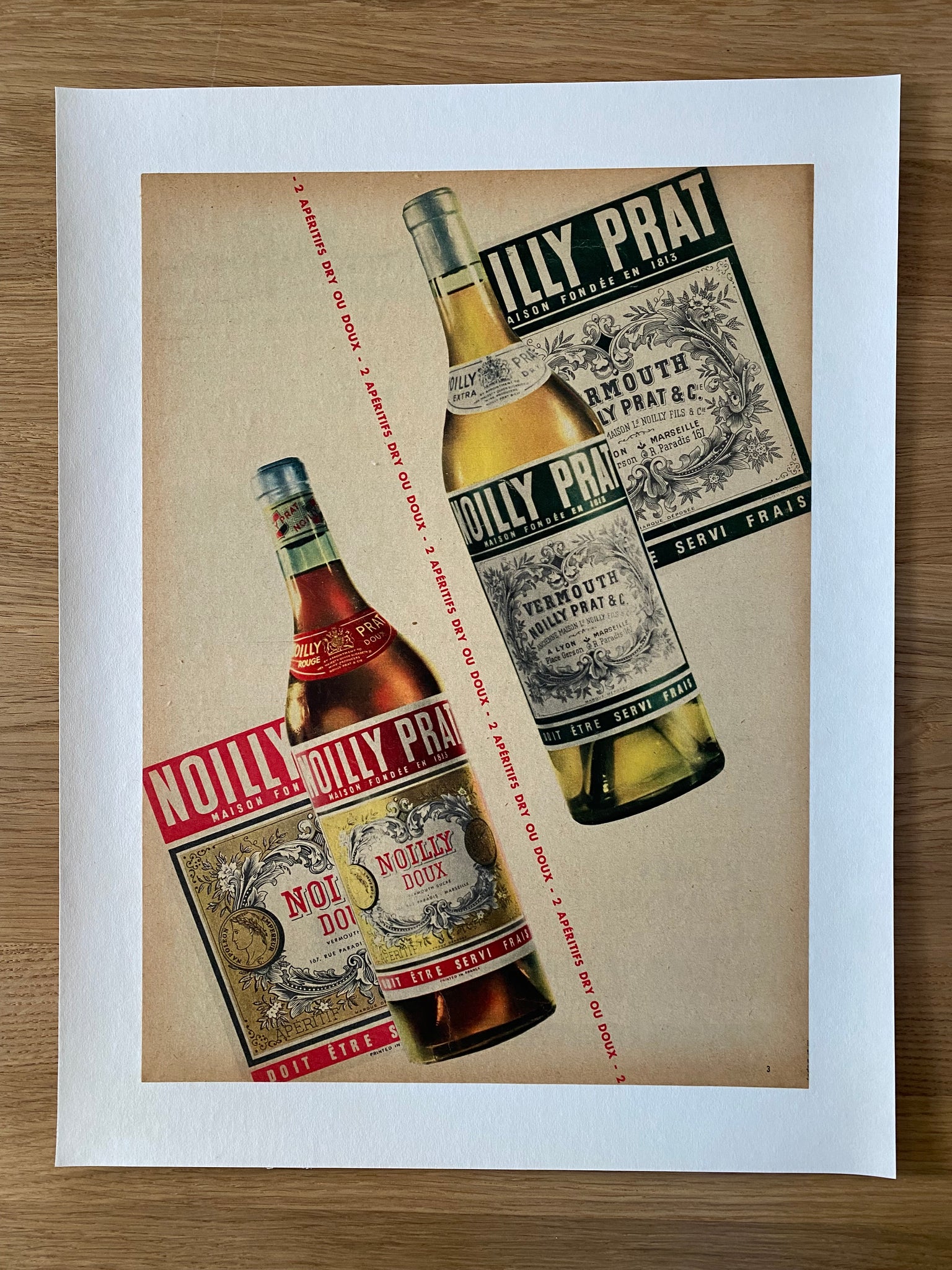 Affiche Ancienne Originale Paris Match Nolly Prat Apéritif- 1950