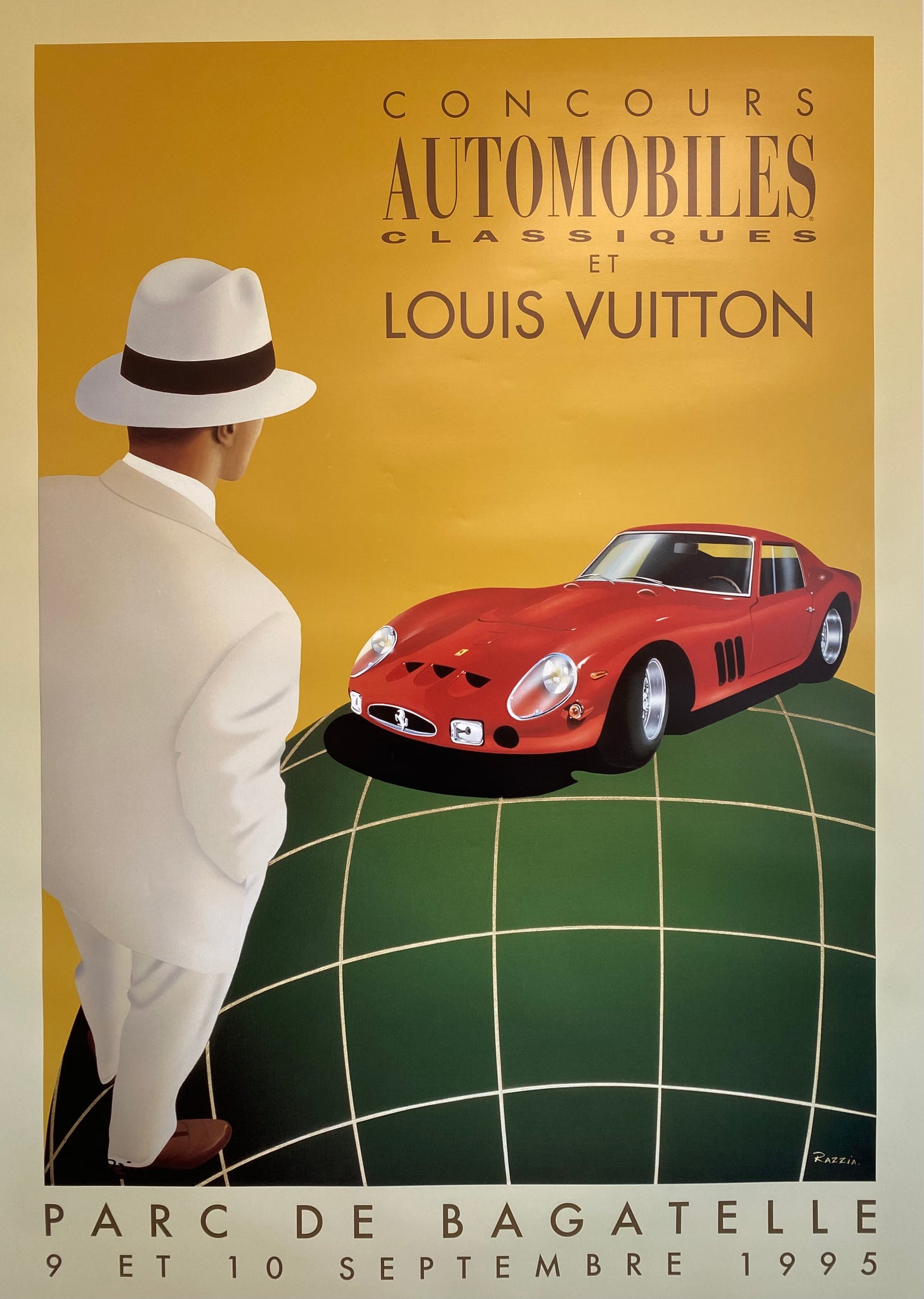 Affiche Parc de Bagatelle Concours Automobiles Classiques et Louis Vuitton (Ferrari) Par Razzia, 1995