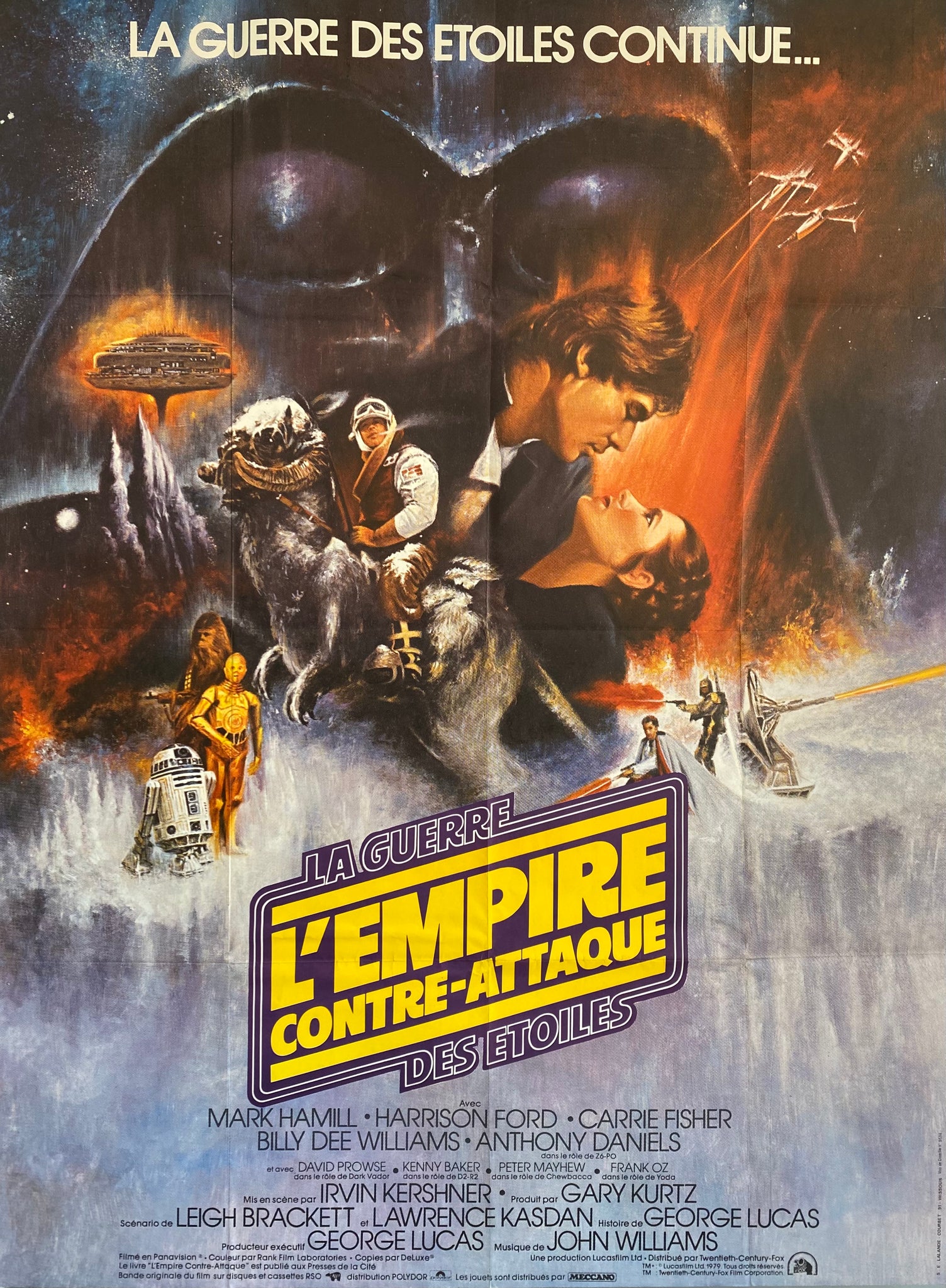Affiche Cinéma Star Wars l'Empire Contre-Attaque de 1980. 