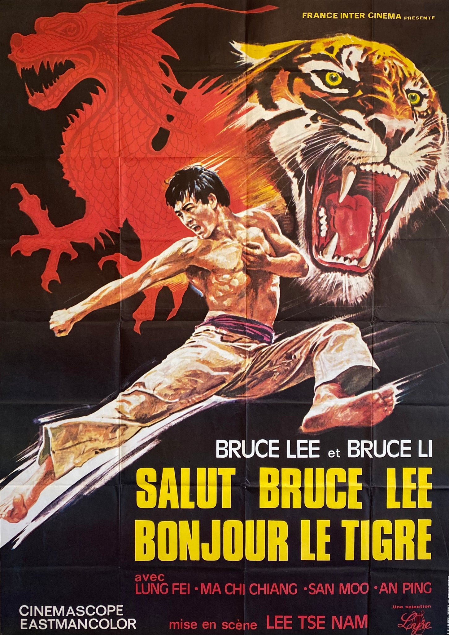 Affiche Cinéma Salut Bruce lee, Bonjour le Tigre de 1976.