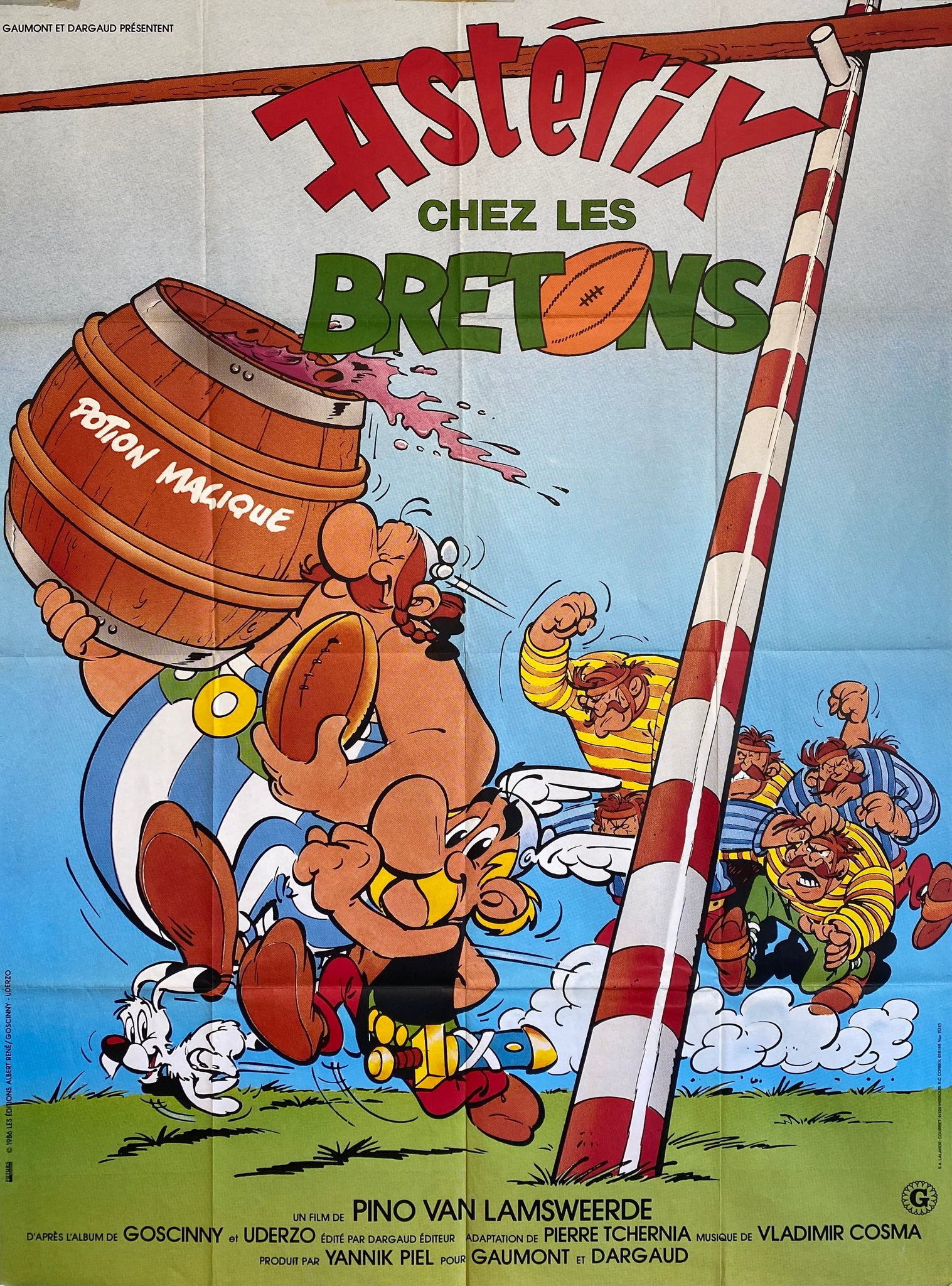 Affiche Cinéma Astérix chez les Breton de 1986.