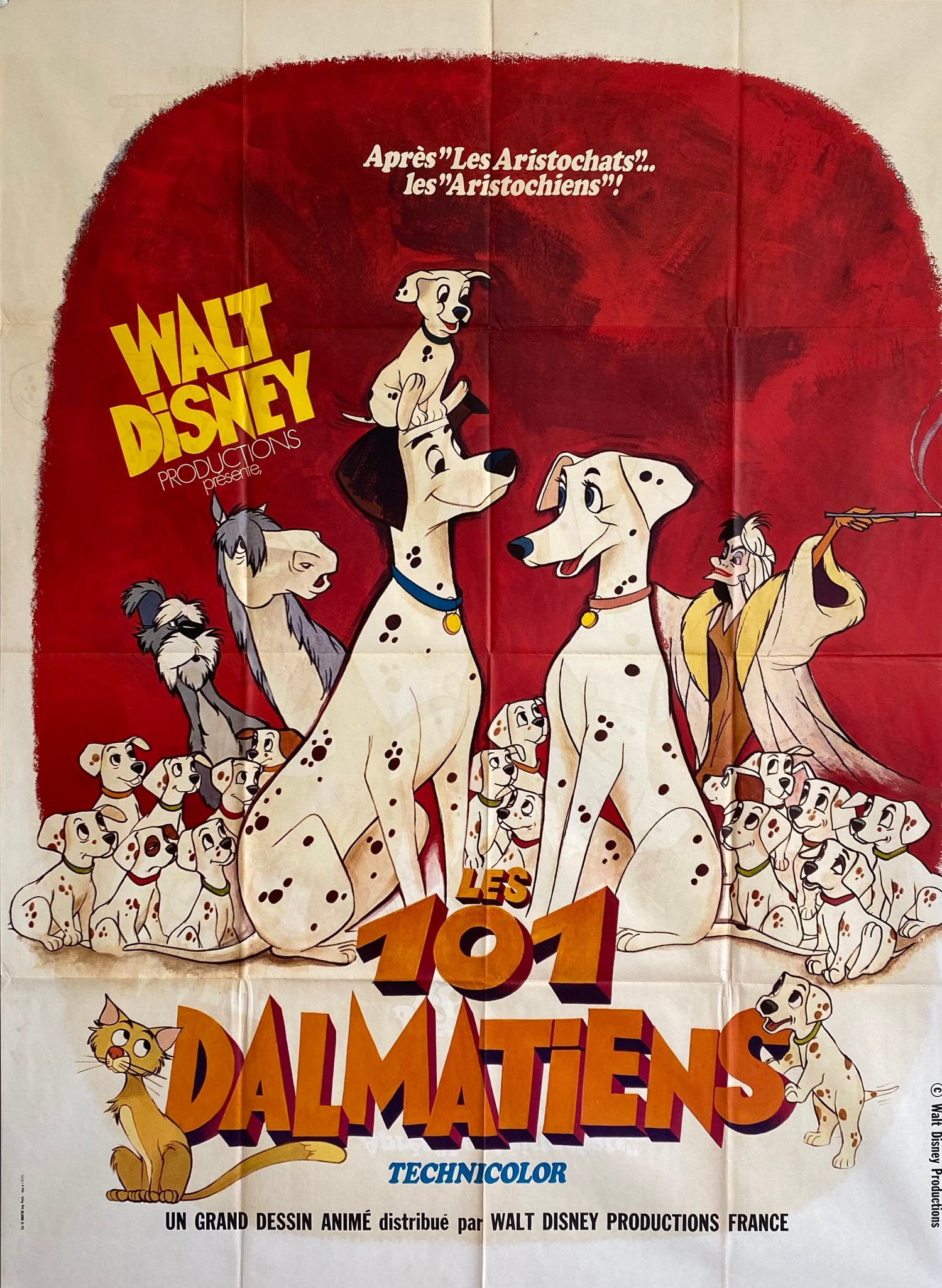 Affiche Cinéma Les 101 Dalmatiens de 1961.