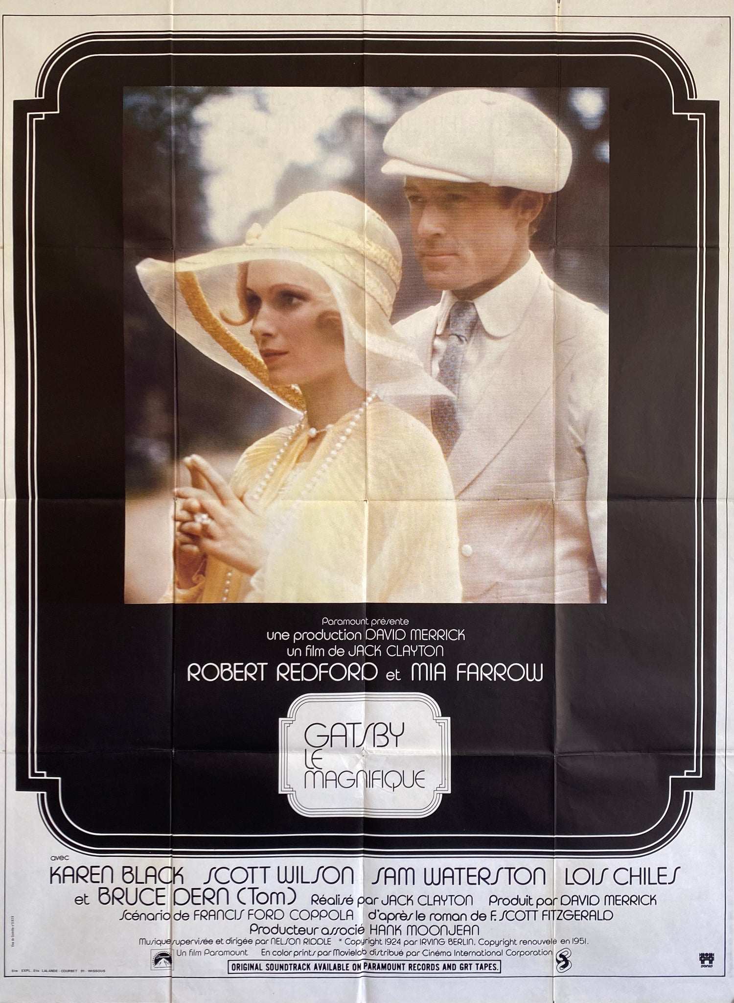 Affiche Cinéma Gatsby le Magnifique de 1974.