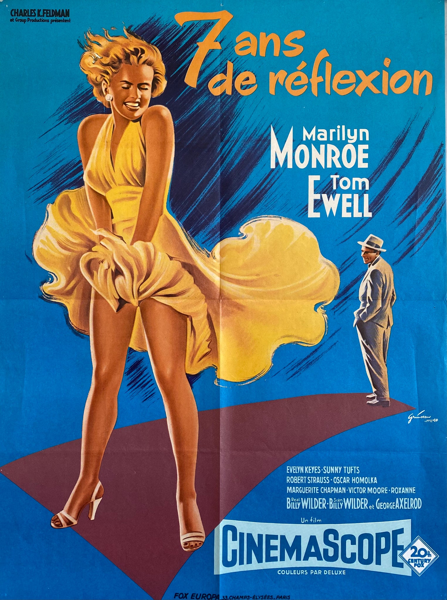 Affiche Cinéma Sept Ans de réflexion  de 1955.