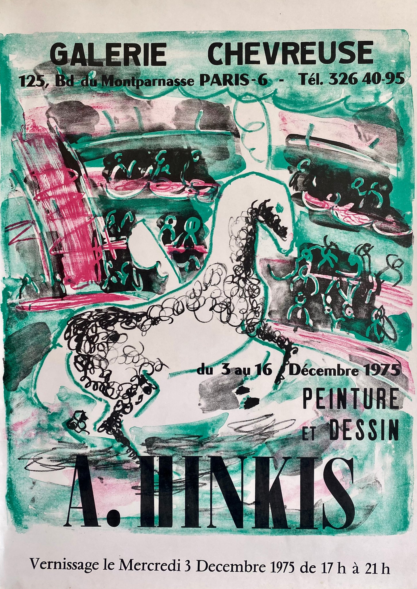 Affiche Galerie Chevreuse    Par Hinkis, 1975