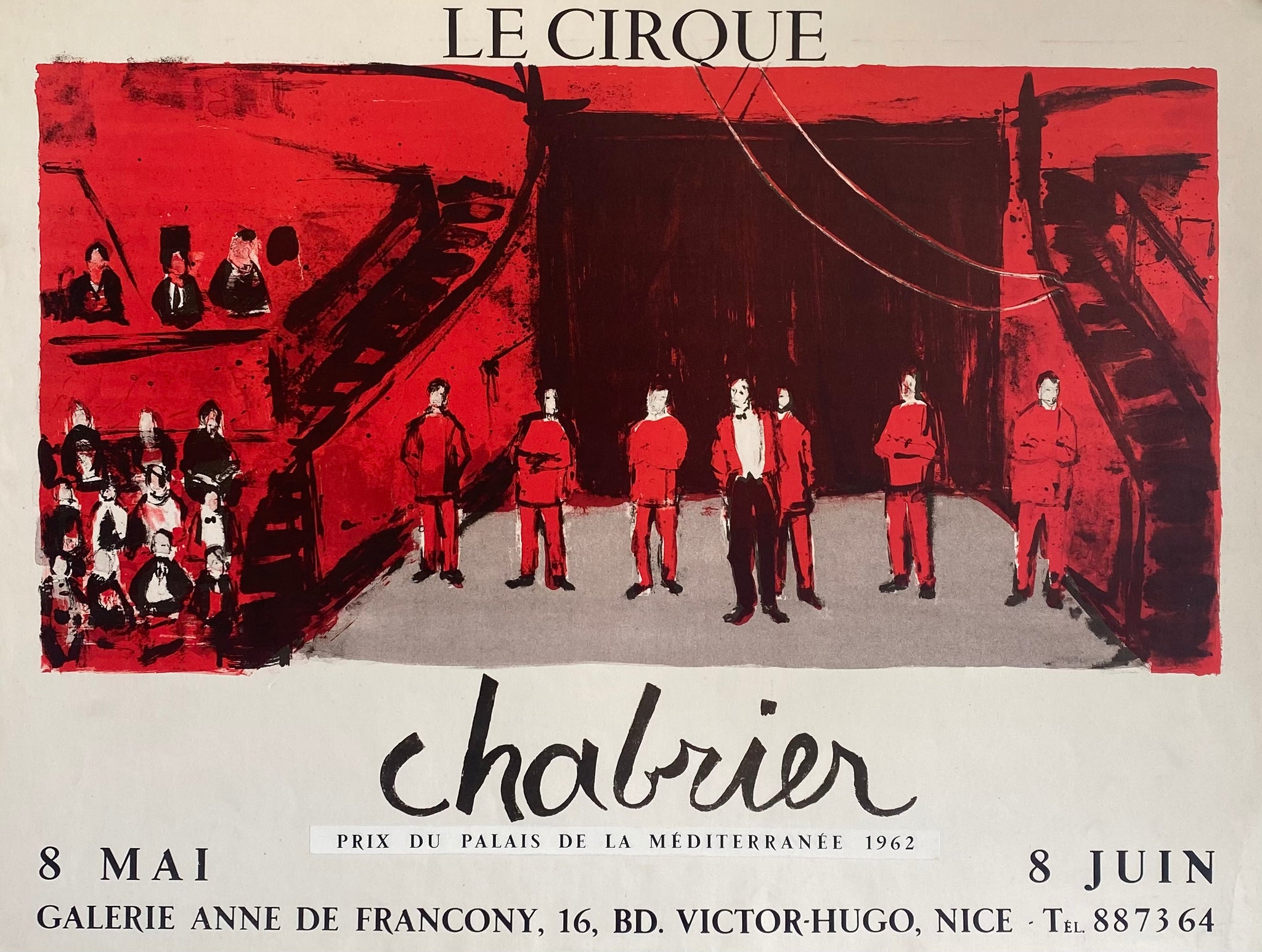 Affiche Galerie Anne de Francony   Par Chabrier, 1962
