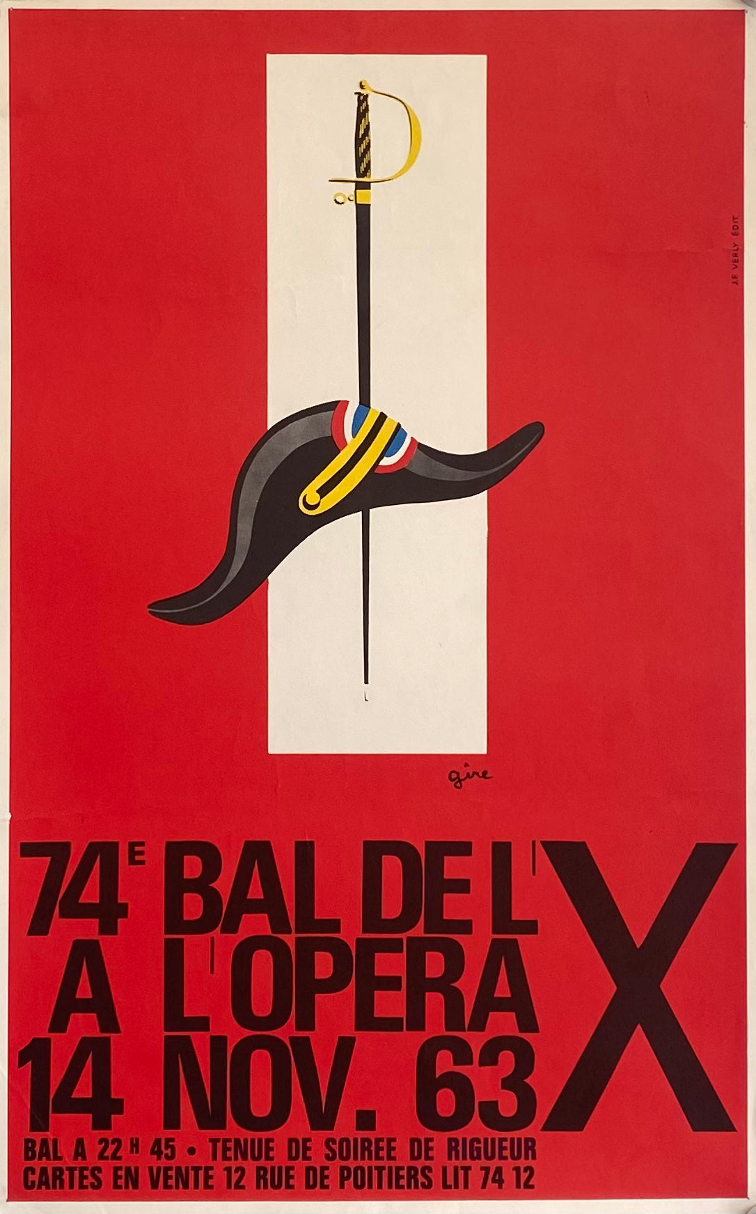 Affiche 74e Bal de l'X a l'Opera   Par Gire, 1963 