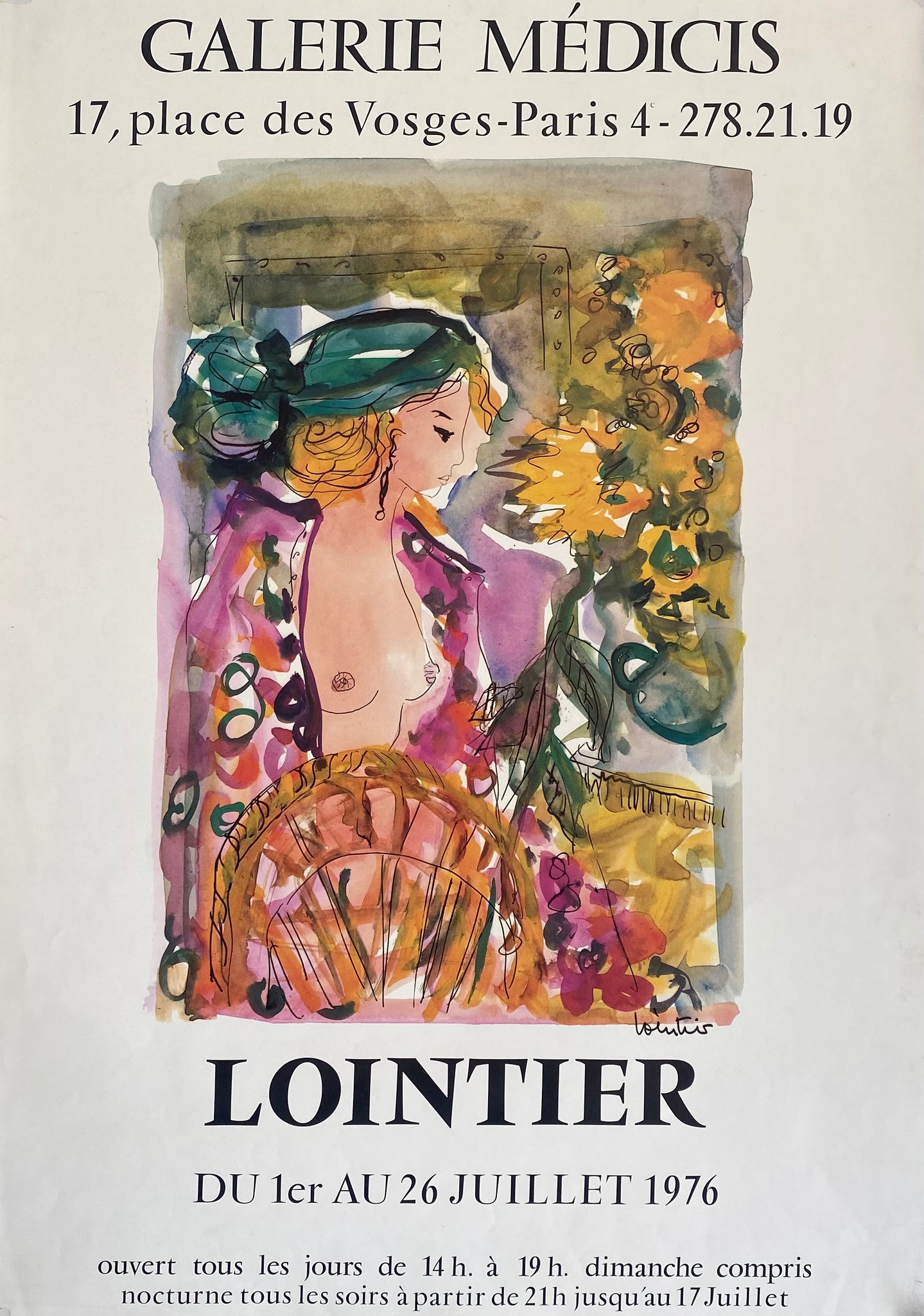 Affiche Galerie Médicis   Par Lontier, 1976 
